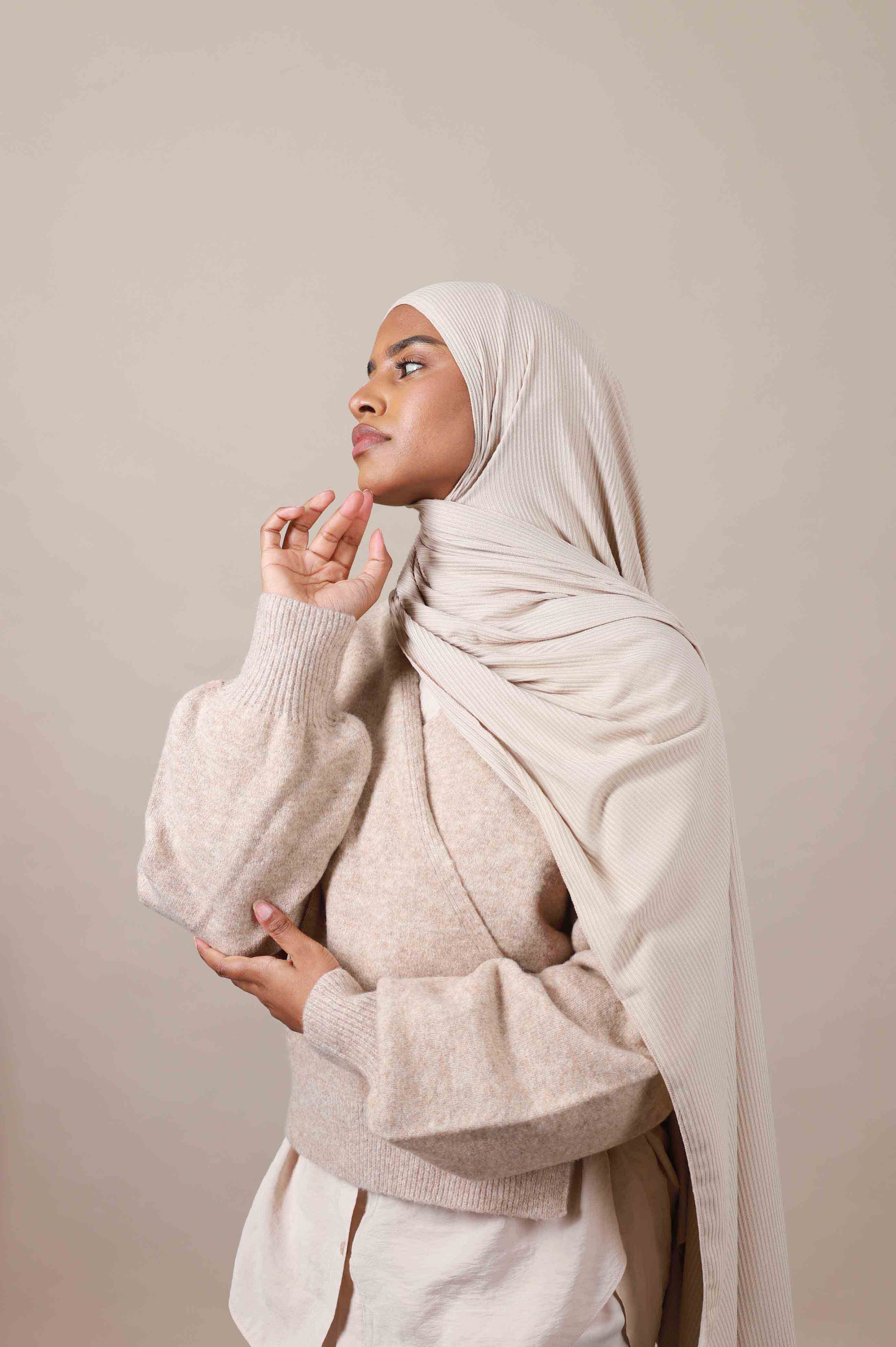 Jersey hijab côtelé