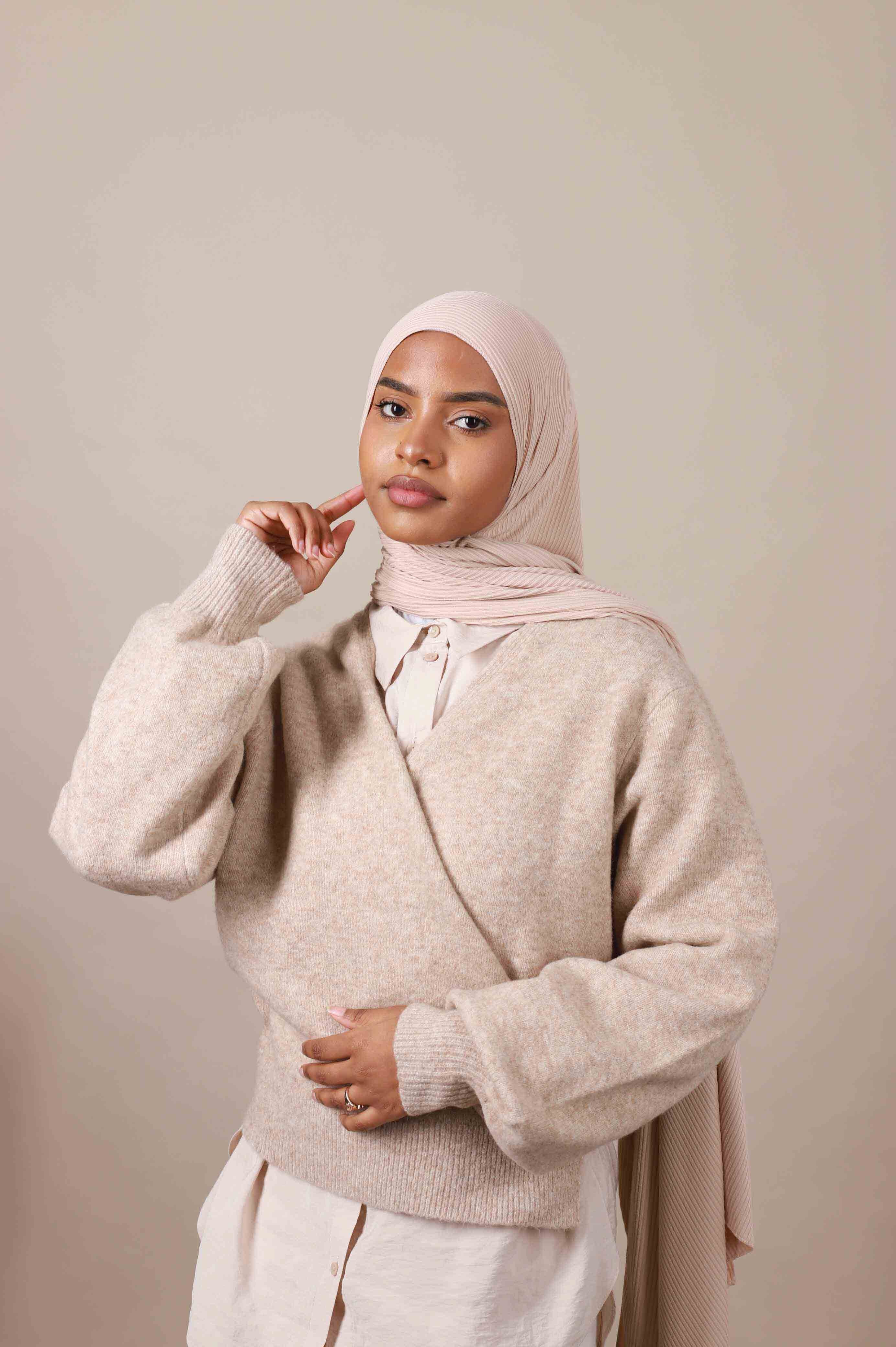 Jersey hijab côtelé