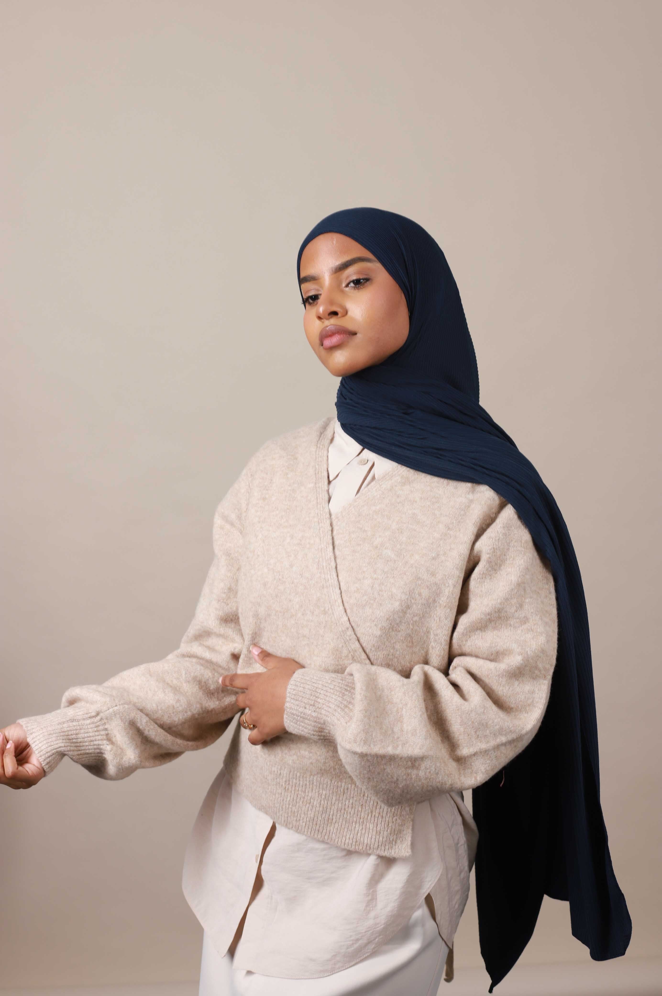 Jersey hijab côtelé