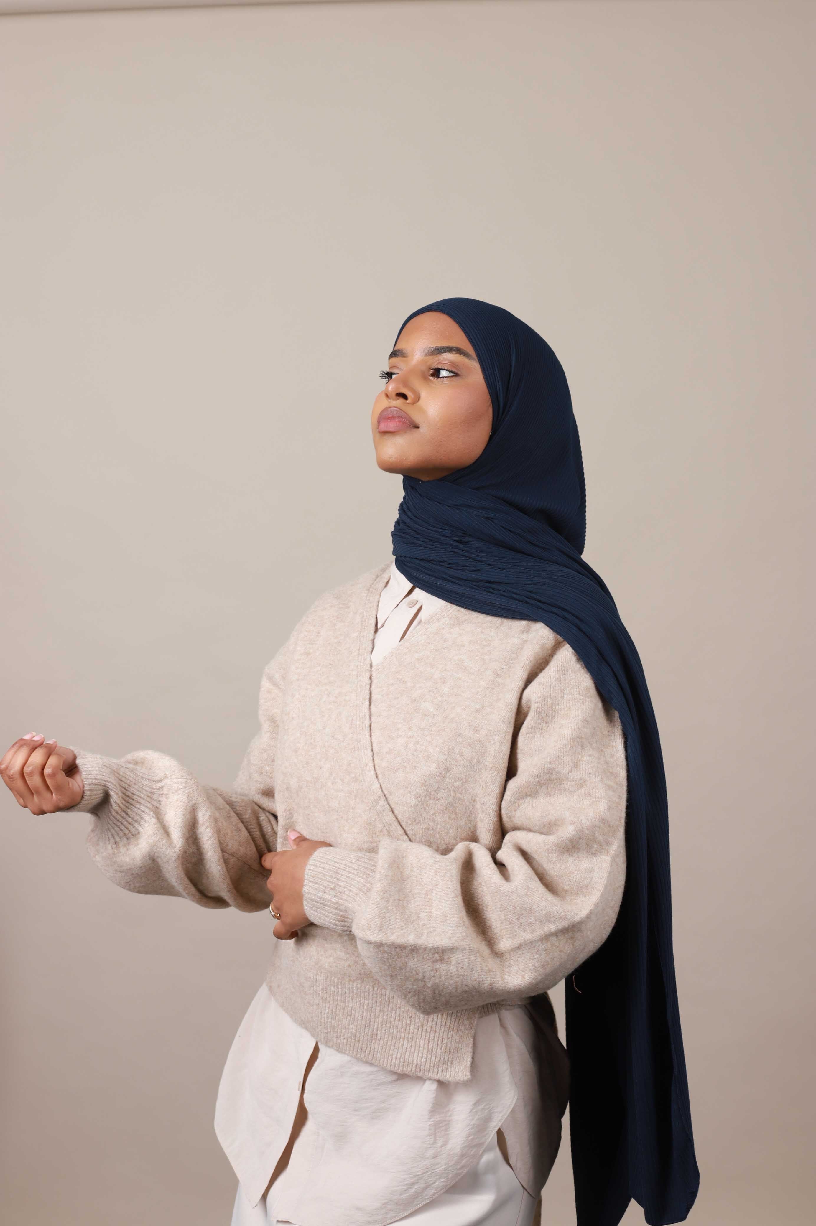 Jersey hijab côtelé