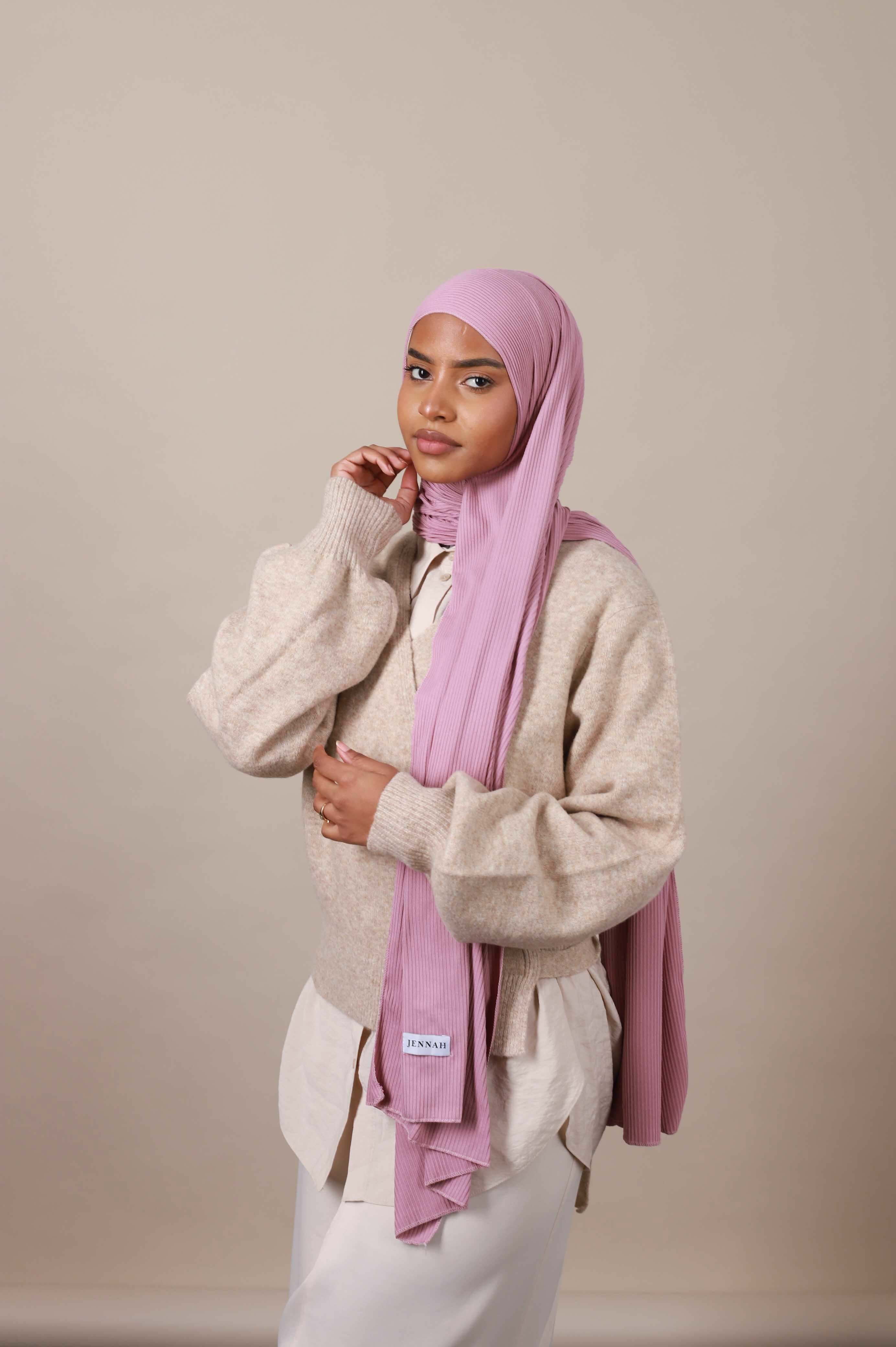 Jersey hijab côtelé