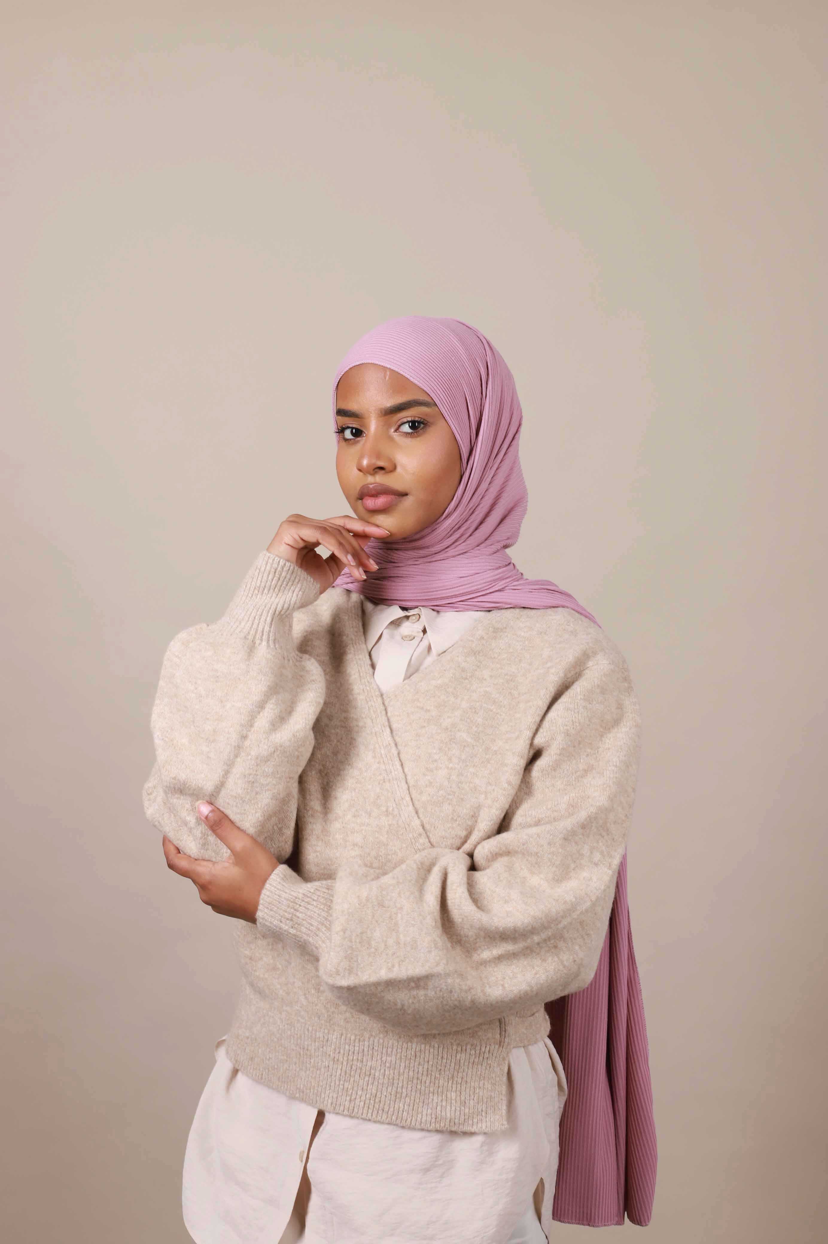 Jersey hijab côtelé