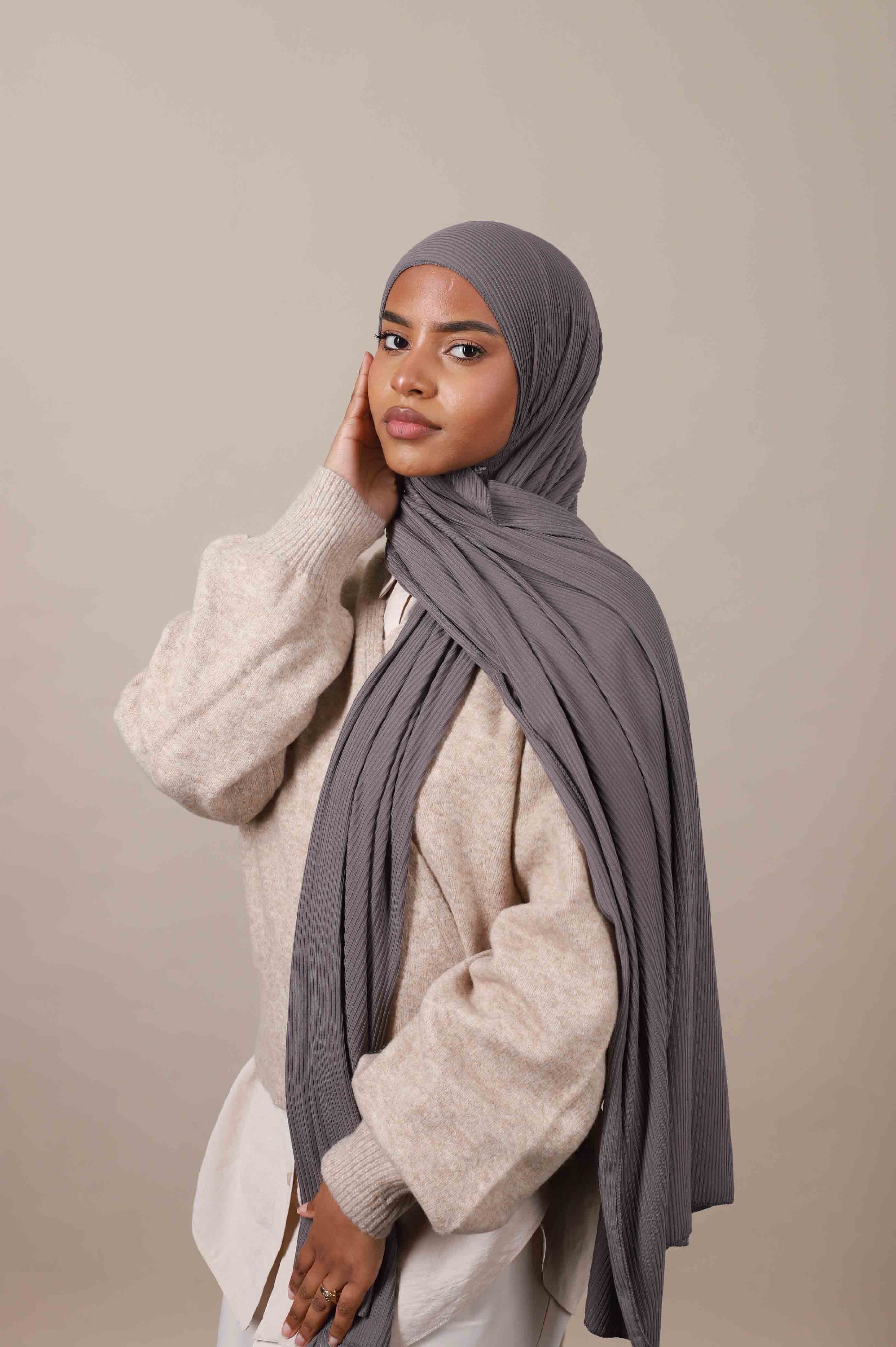 Jersey hijab côtelé
