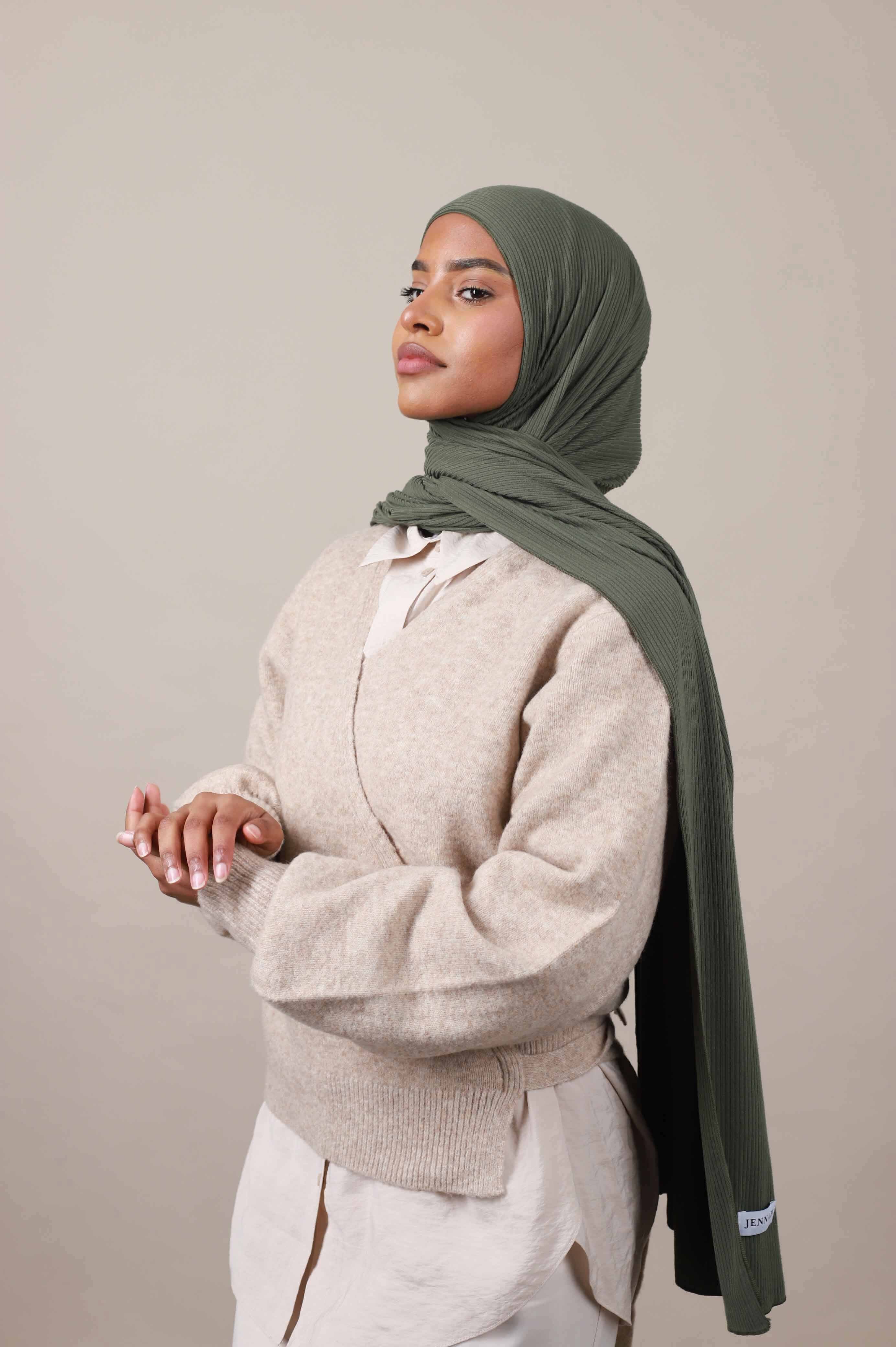 Jersey hijab côtelé
