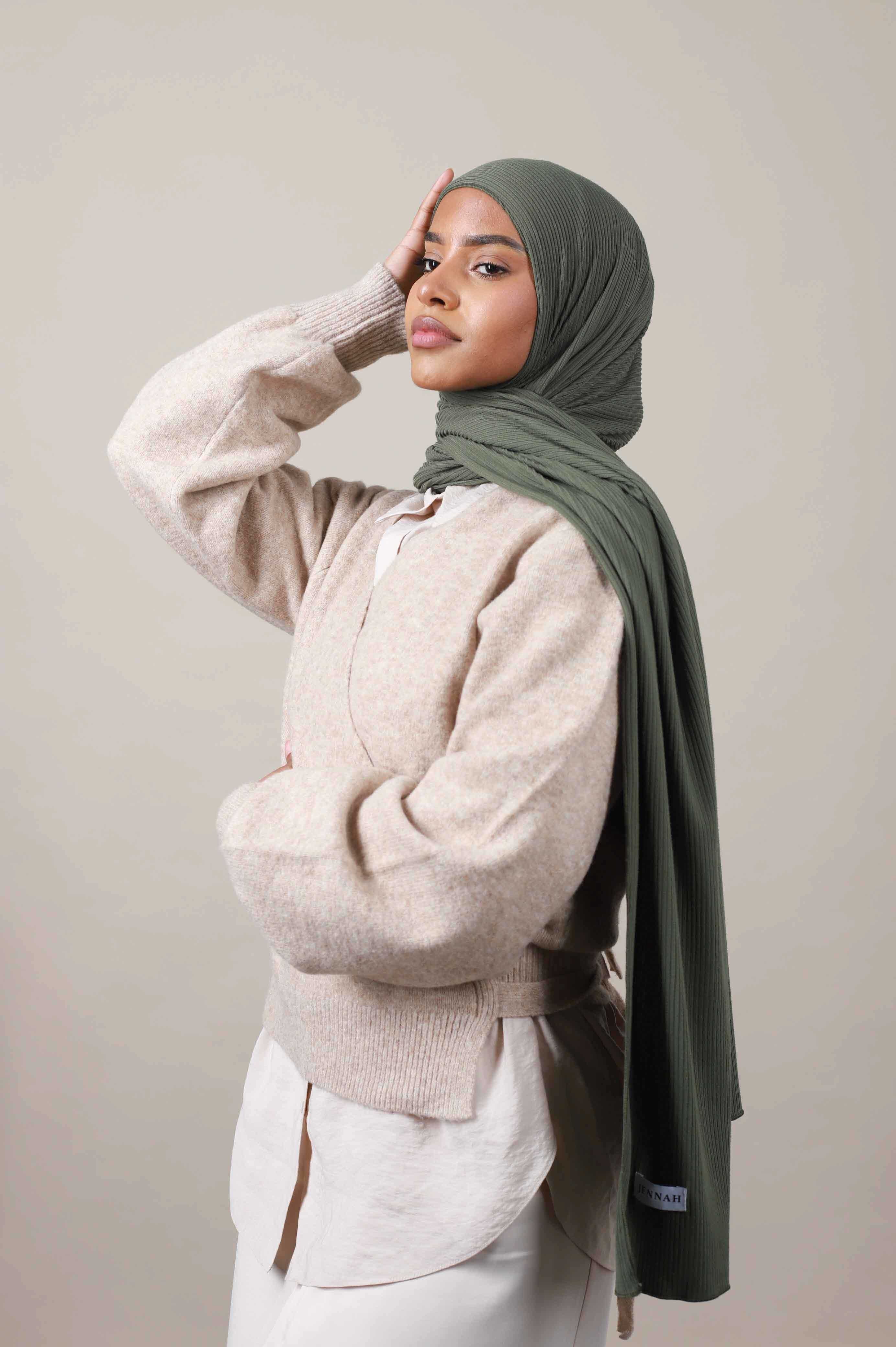 Jersey hijab côtelé