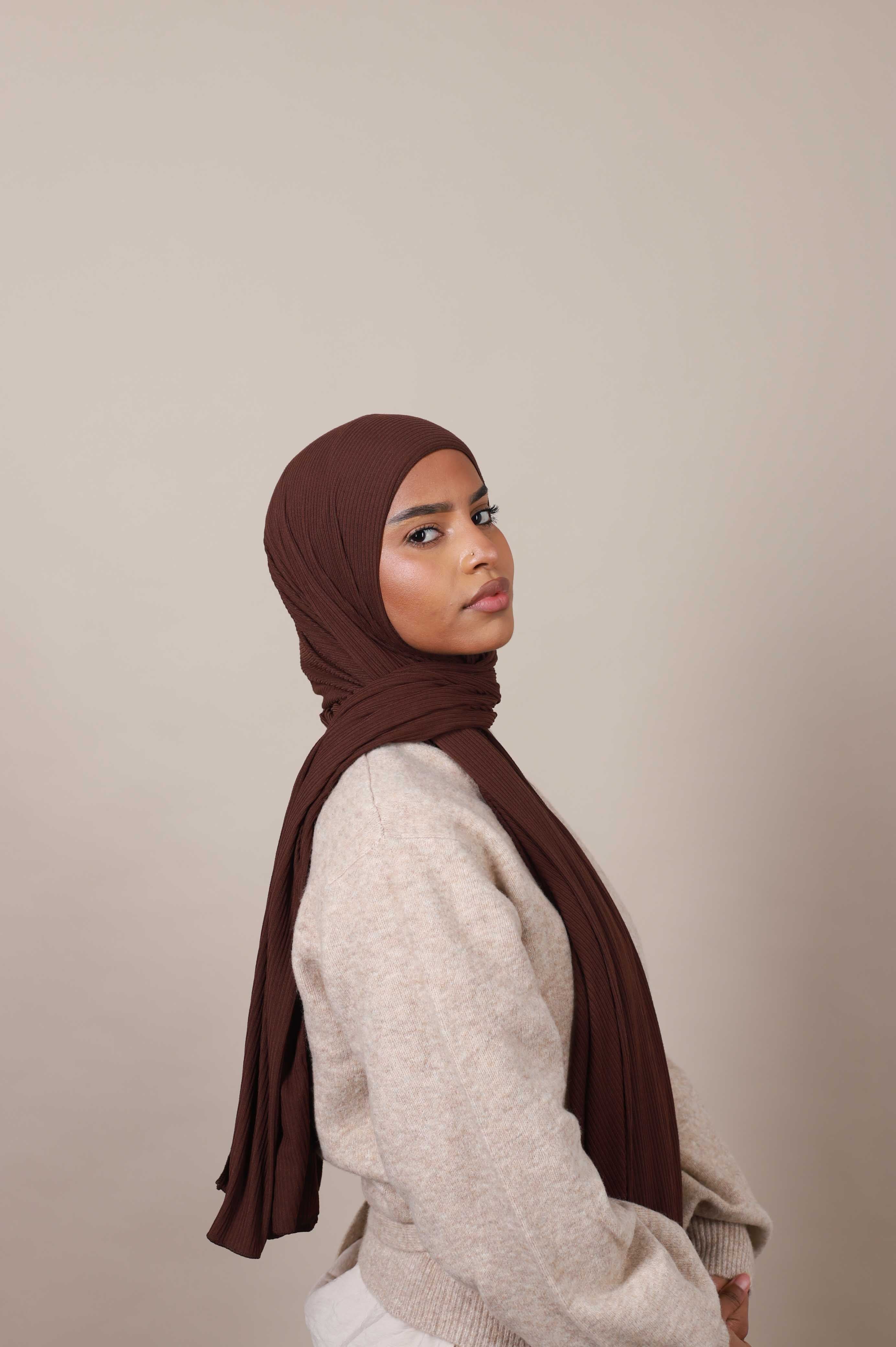 Jersey hijab côtelé