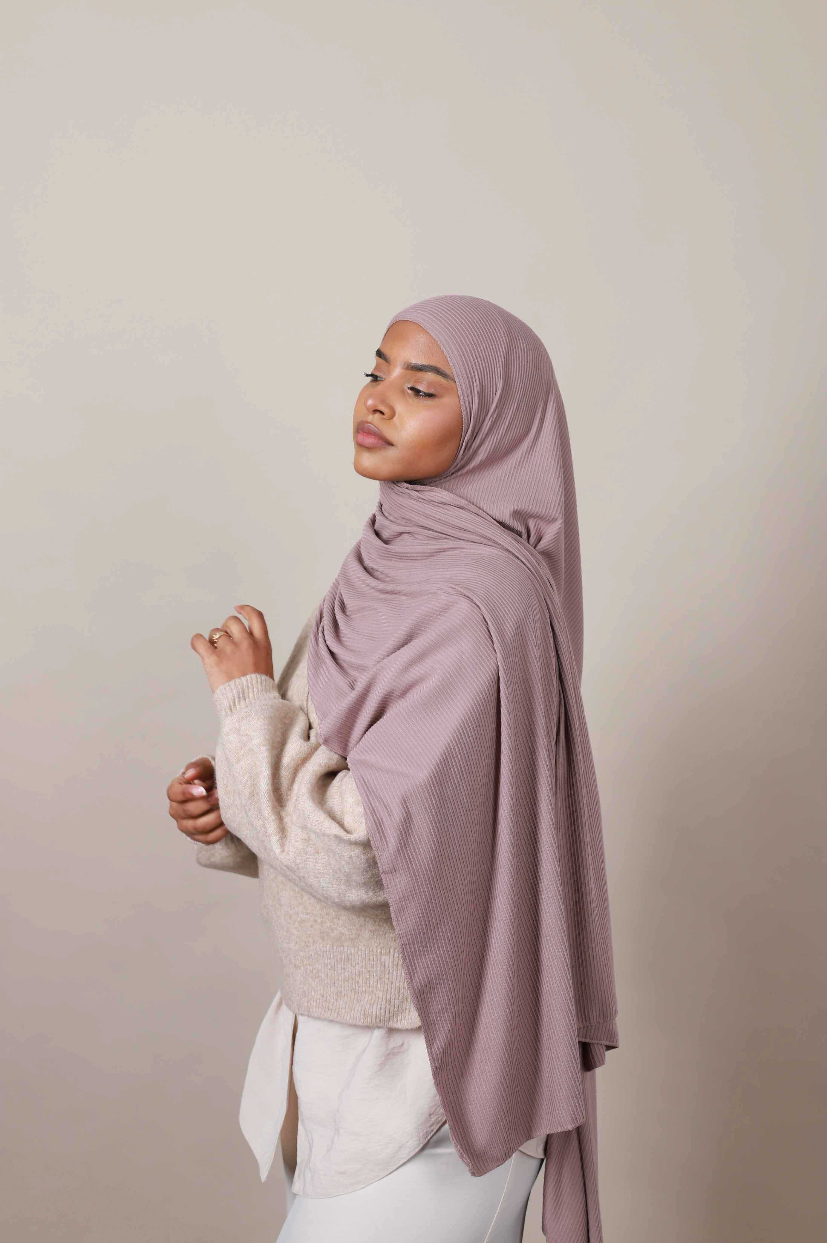 Jersey hijab côtelé