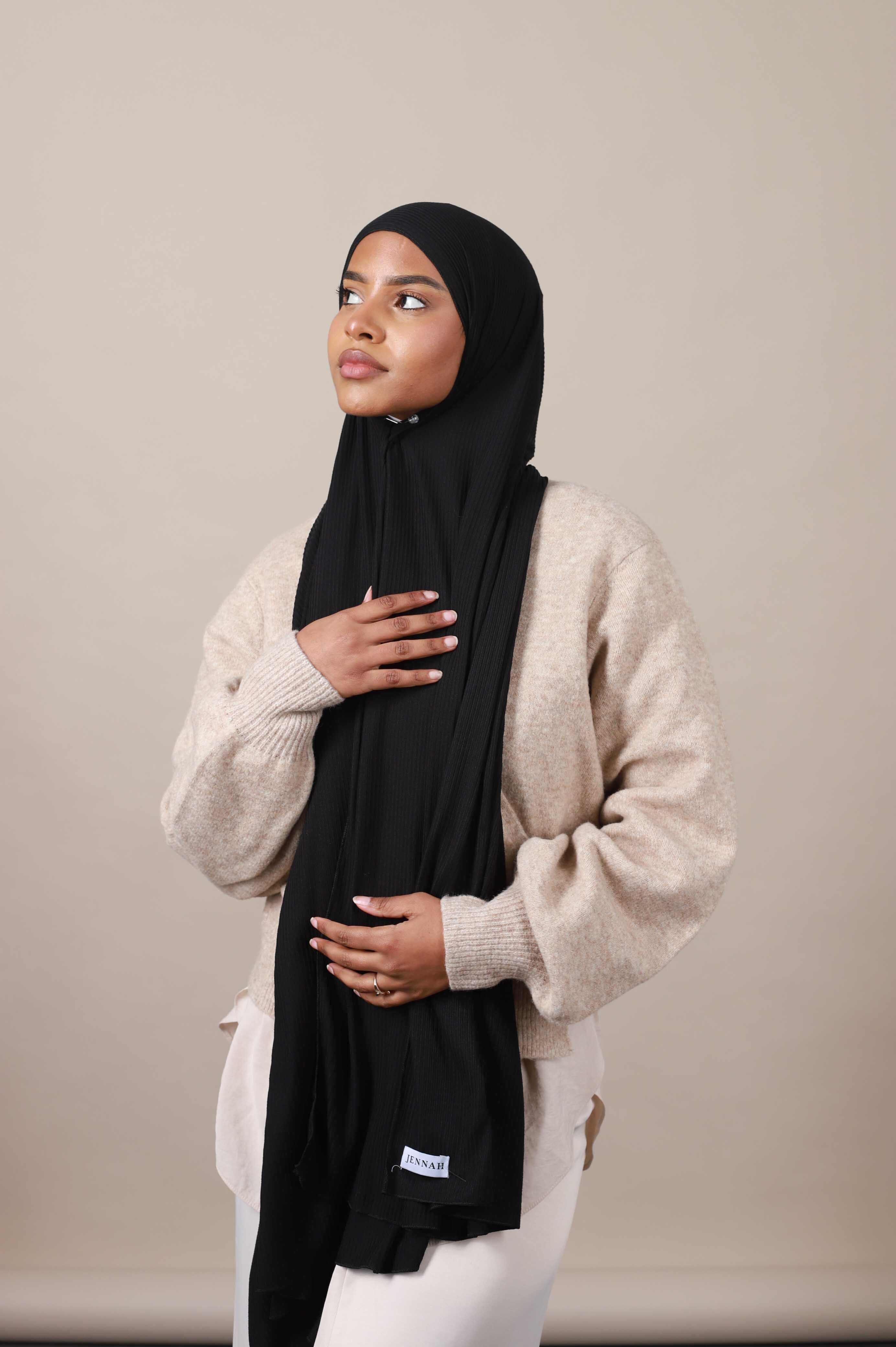 Jersey hijab côtelé