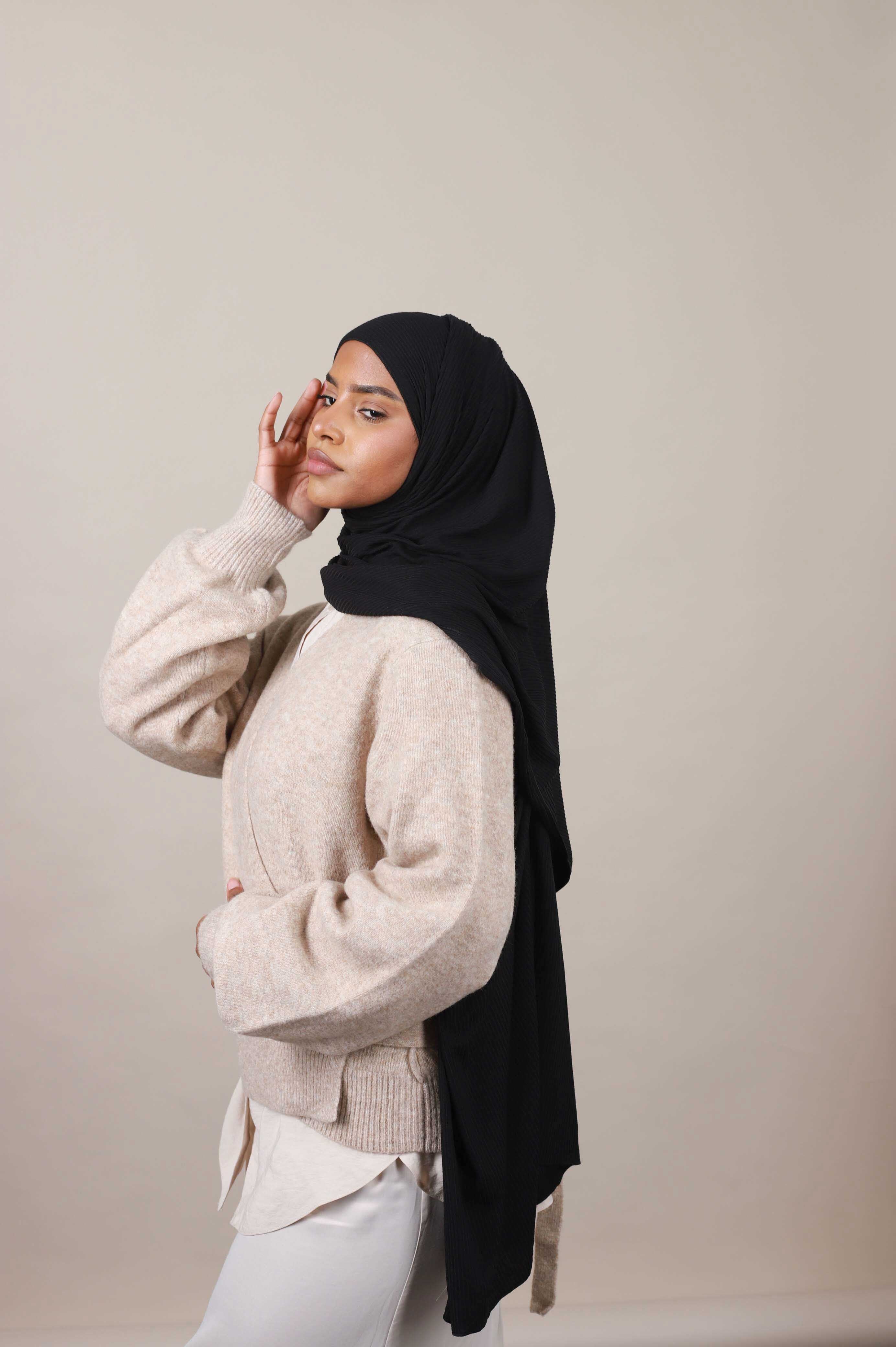 Jersey hijab côtelé