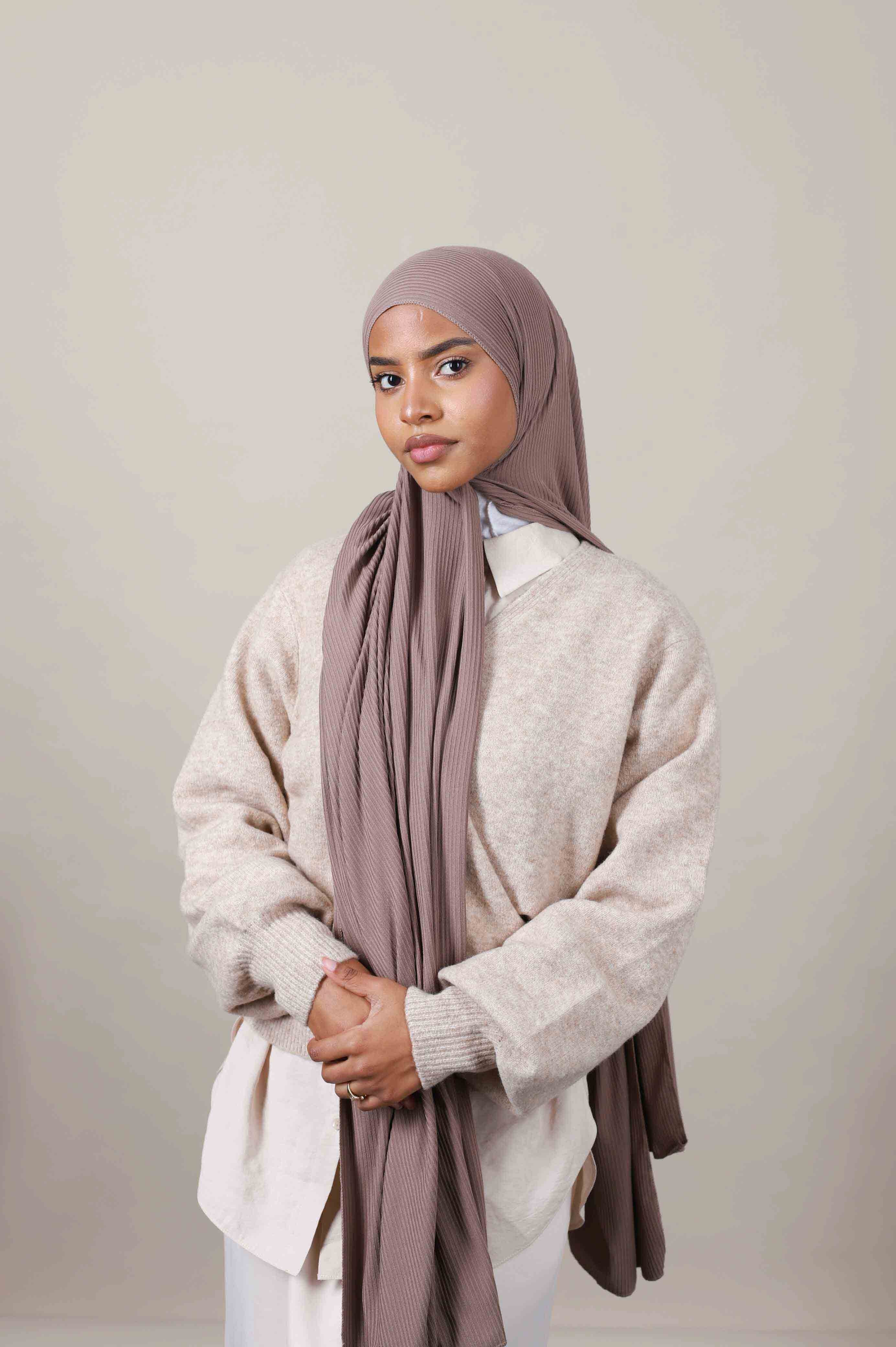 Jersey hijab côtelé