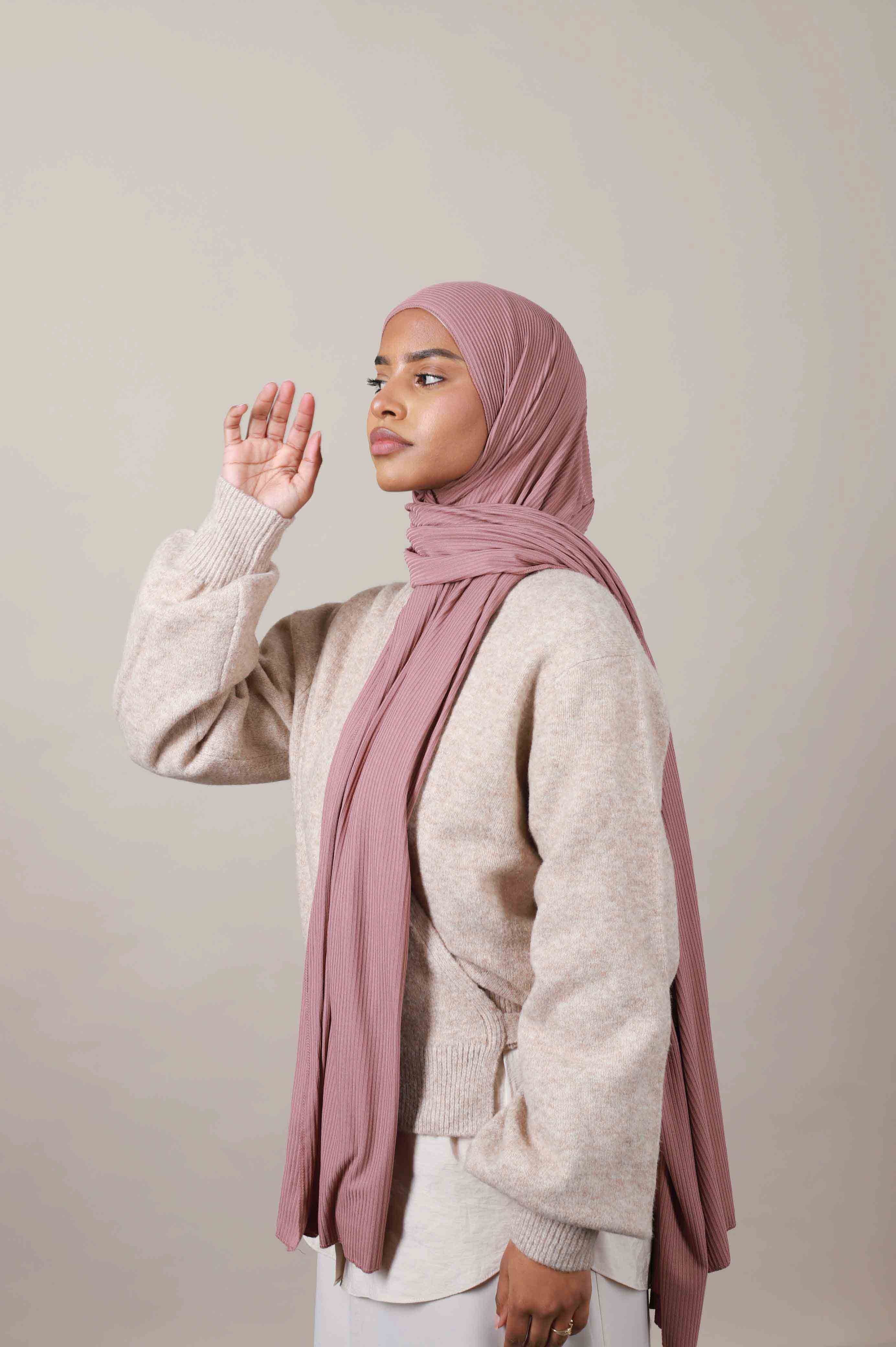 Jersey hijab côtelé