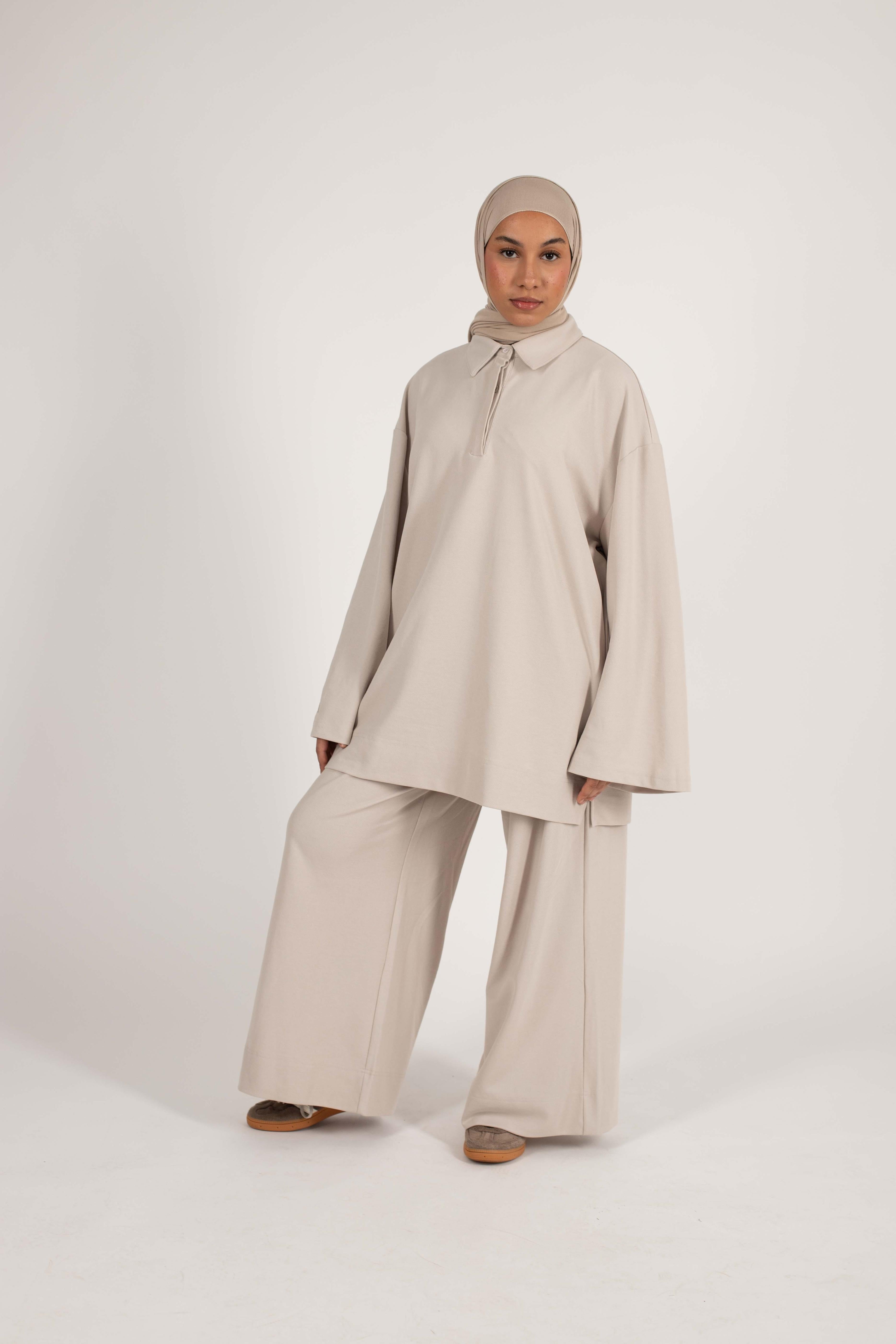 Beige polo set