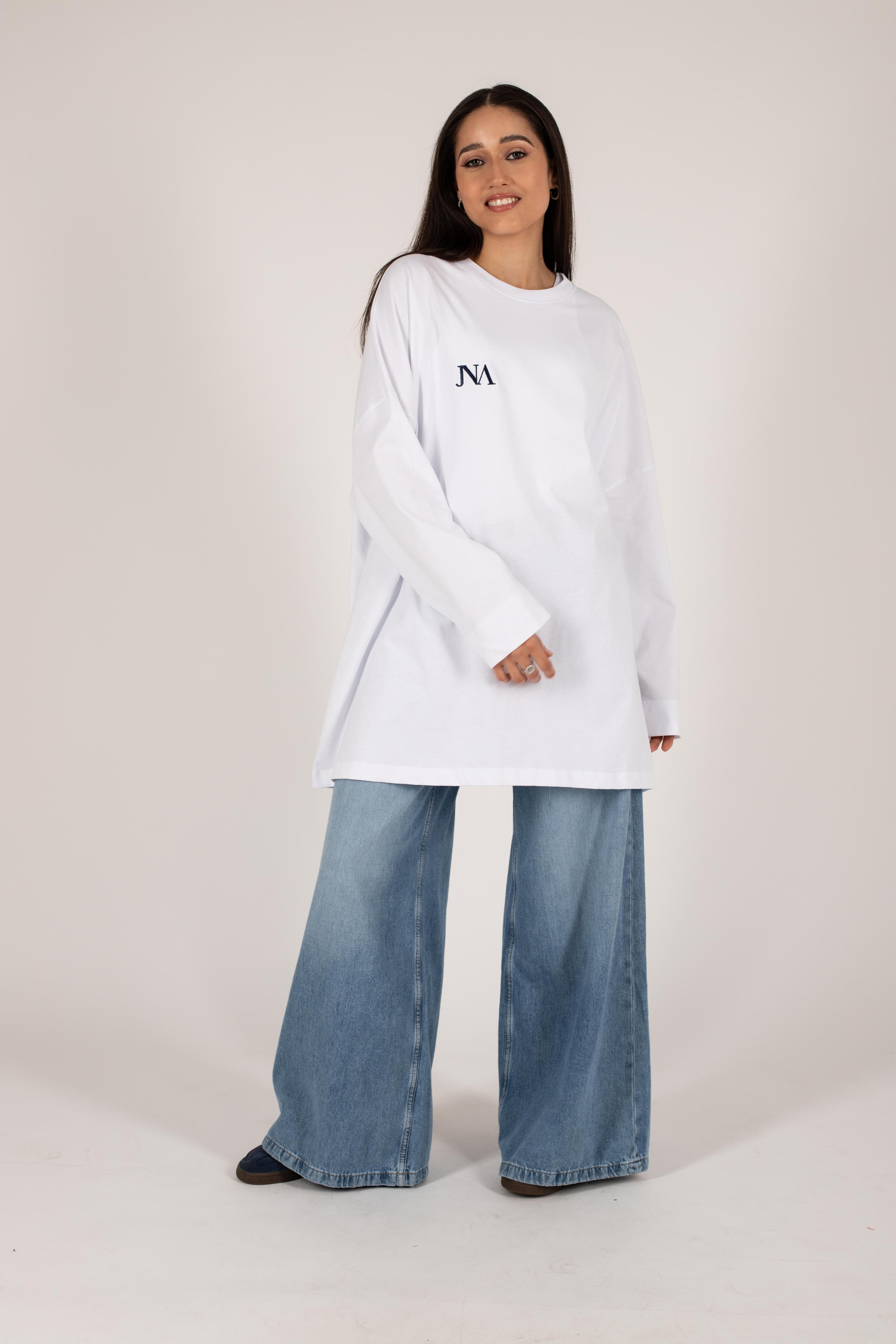 Essential T-shirt white/blue navy JNA