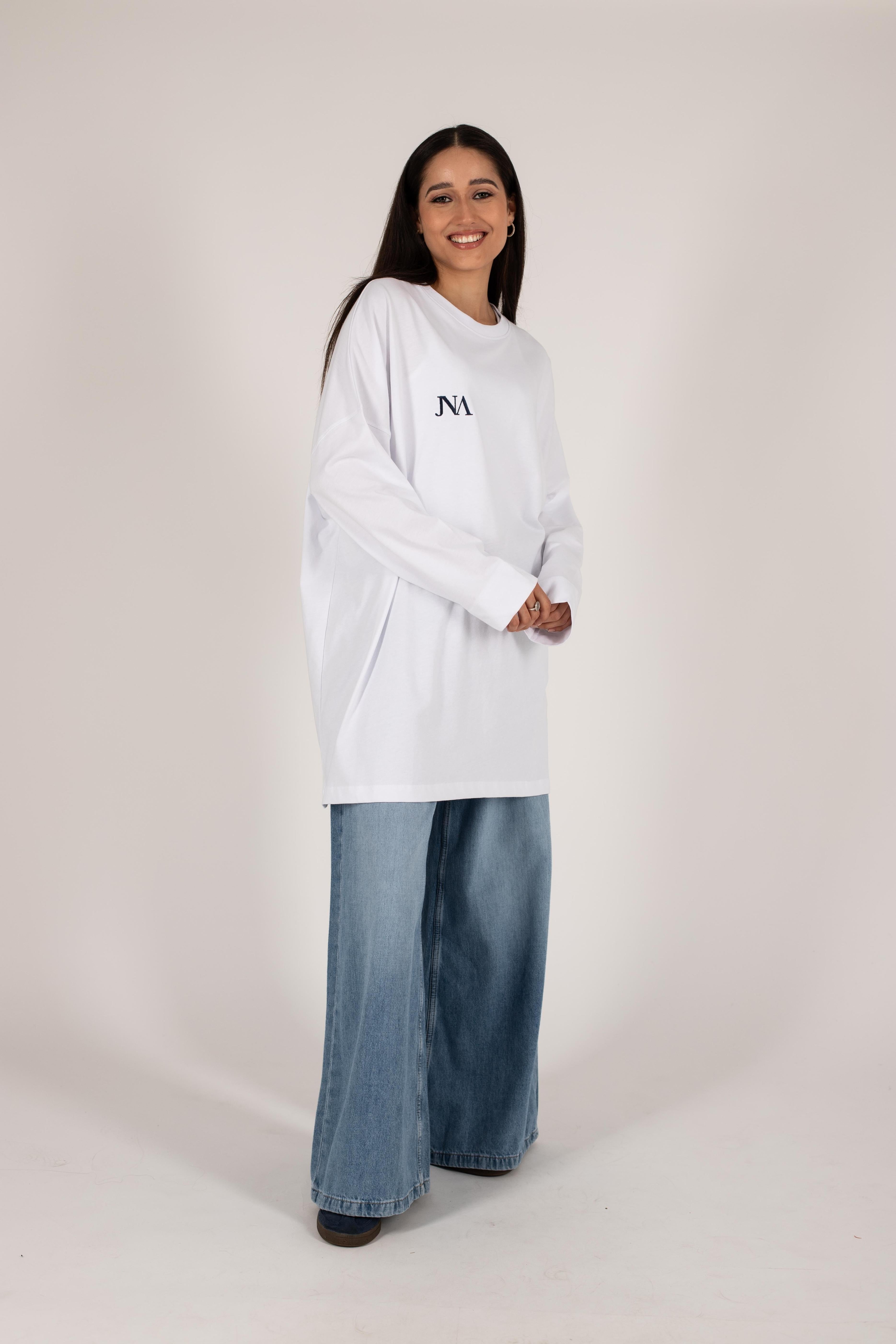 Essential T-shirt white/blue navy JNA