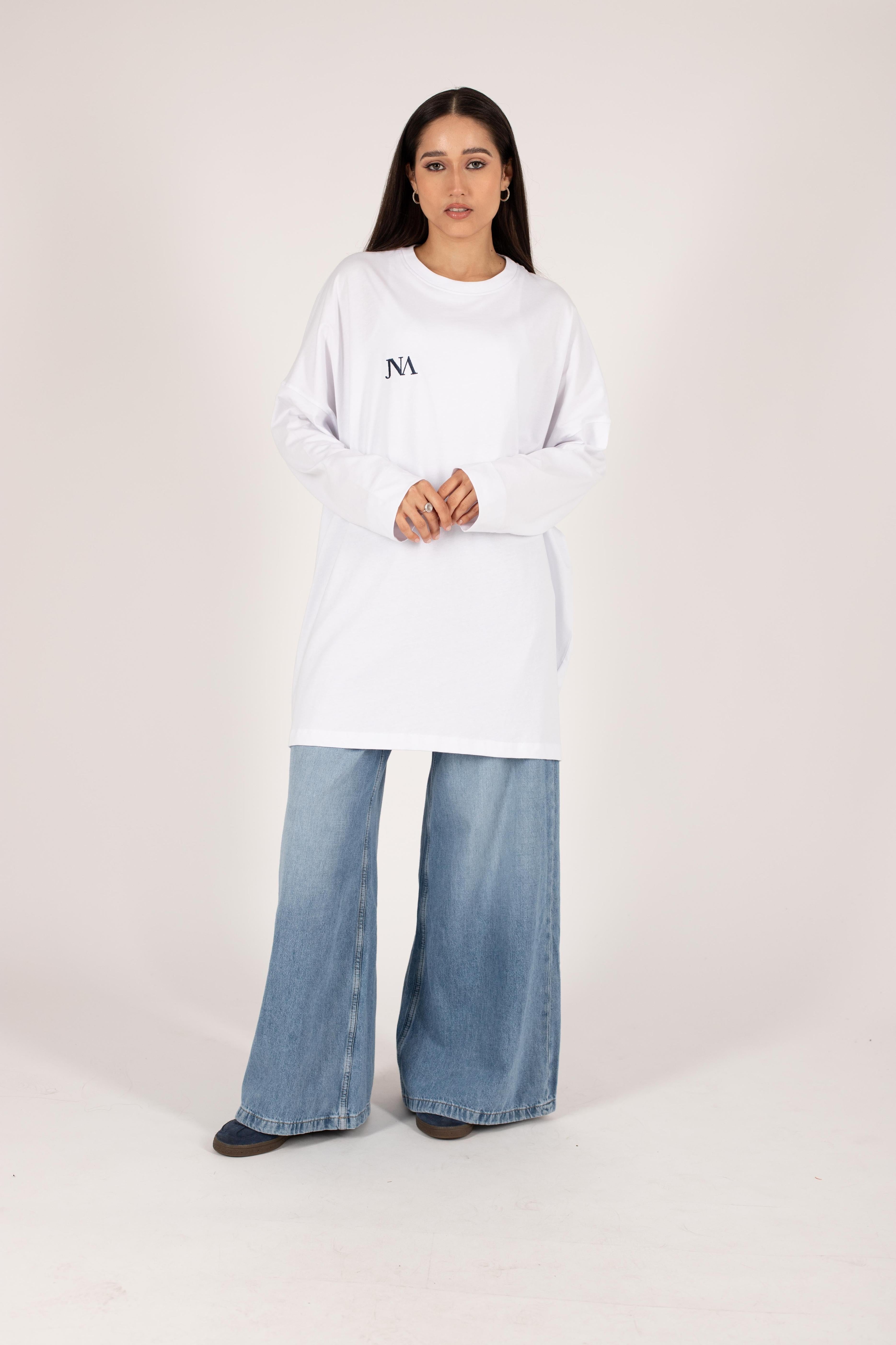 Essential T-shirt white/blue navy JNA