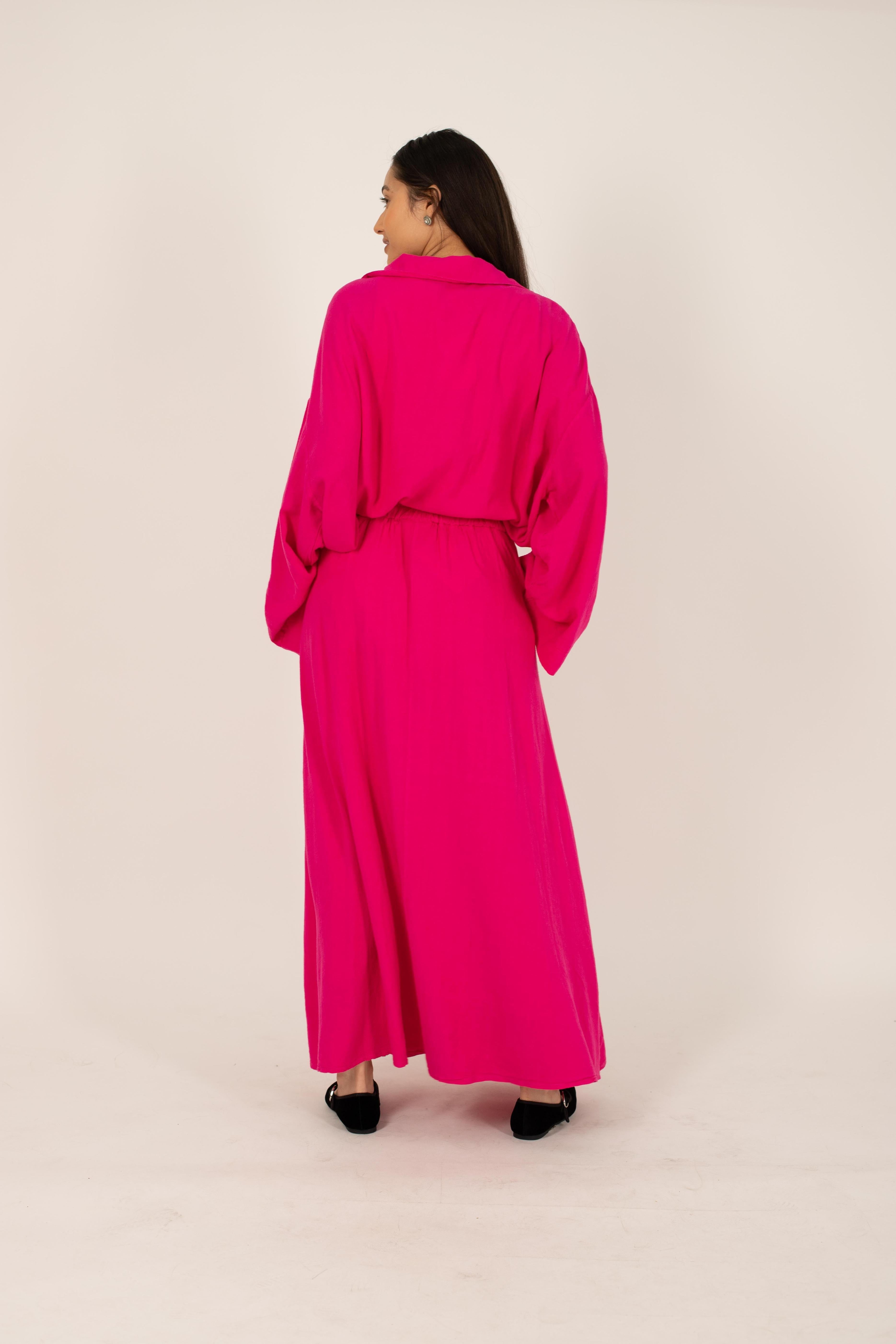Jupe linen fushia