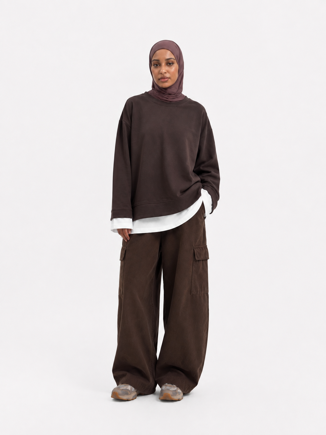 Two-material sweater coffee