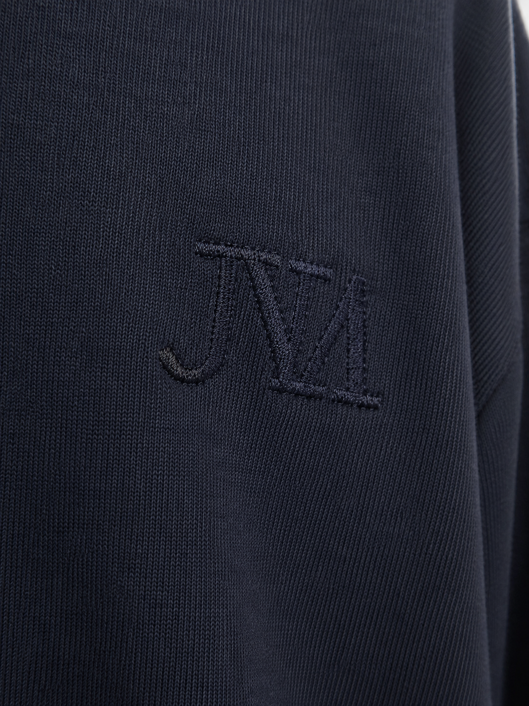 Two-material sweater navy