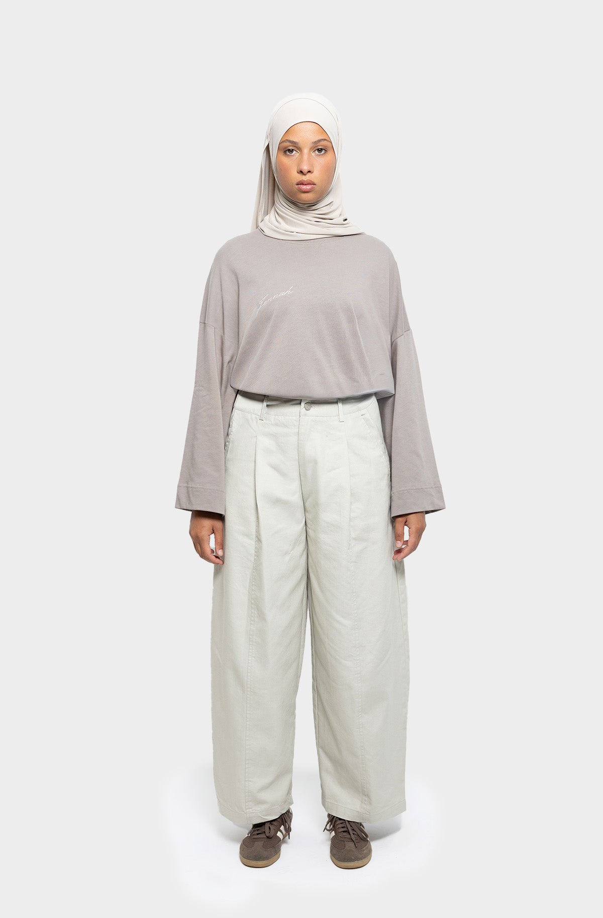 Pantalon barrel beige