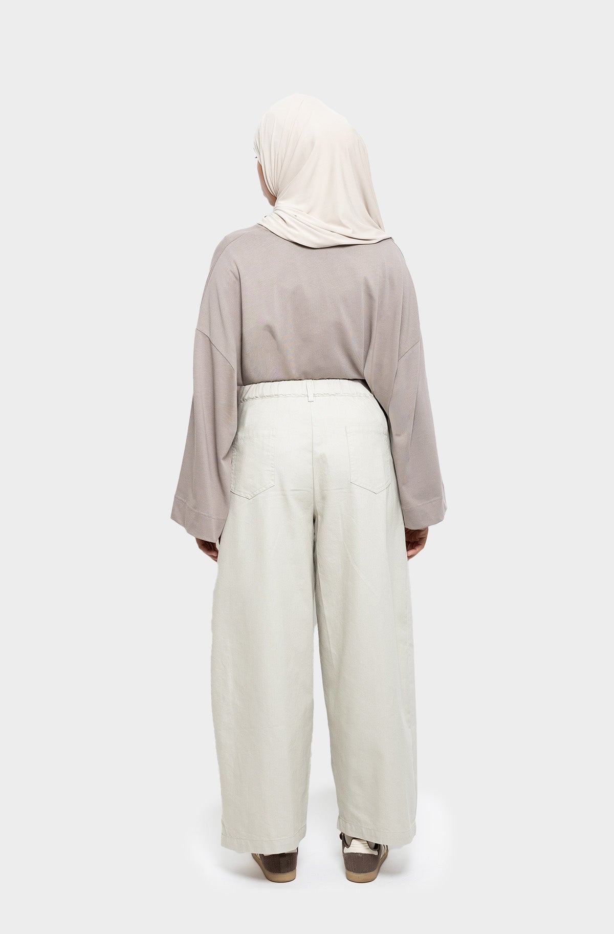 Pantalon barrel beige