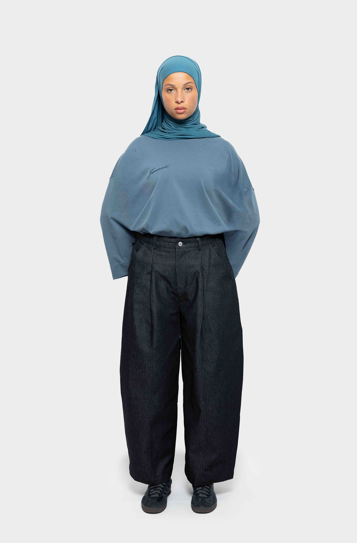 Pantalon barrel jean brut