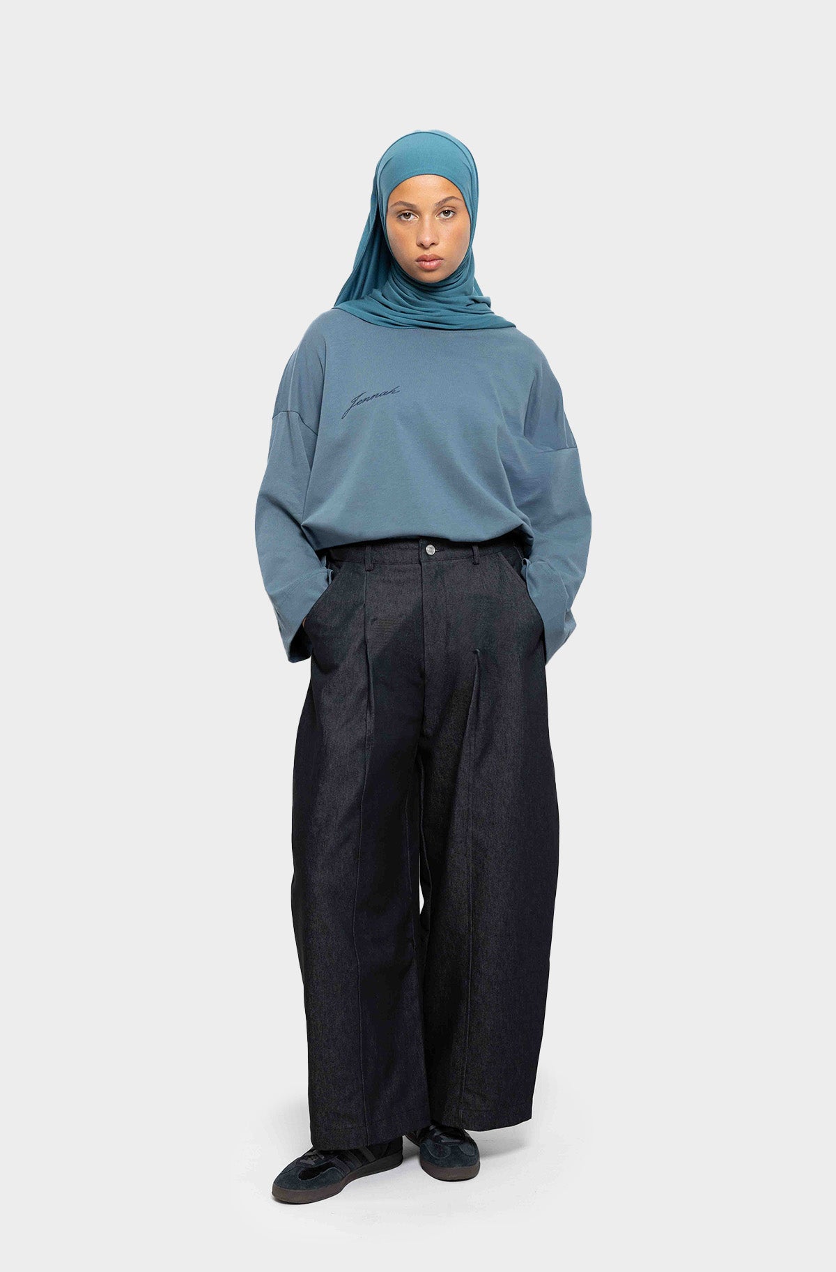 Pantalon barrel jean brut