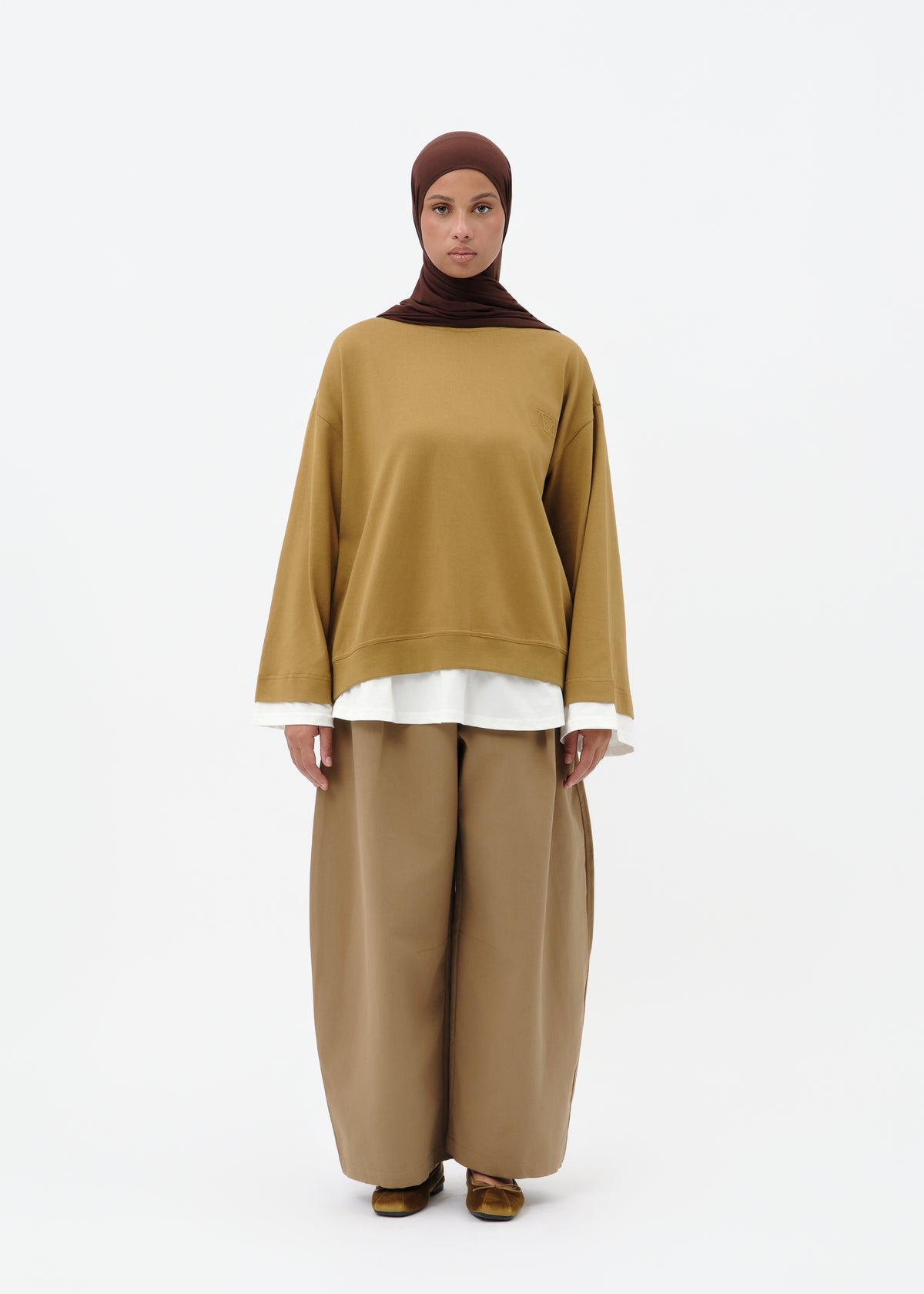 Sweat bi-matière anis
