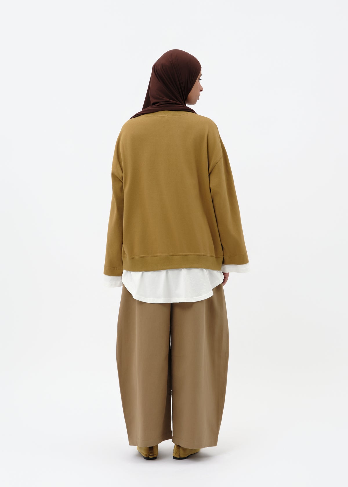 Two-material sweater green