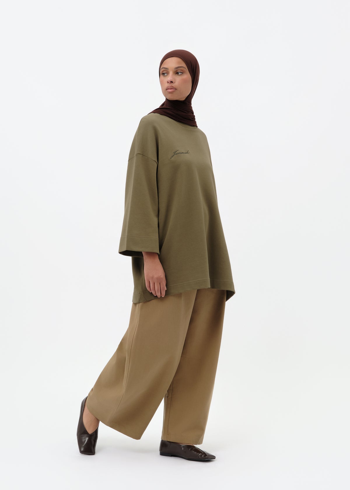 T-shirt oversize khaki