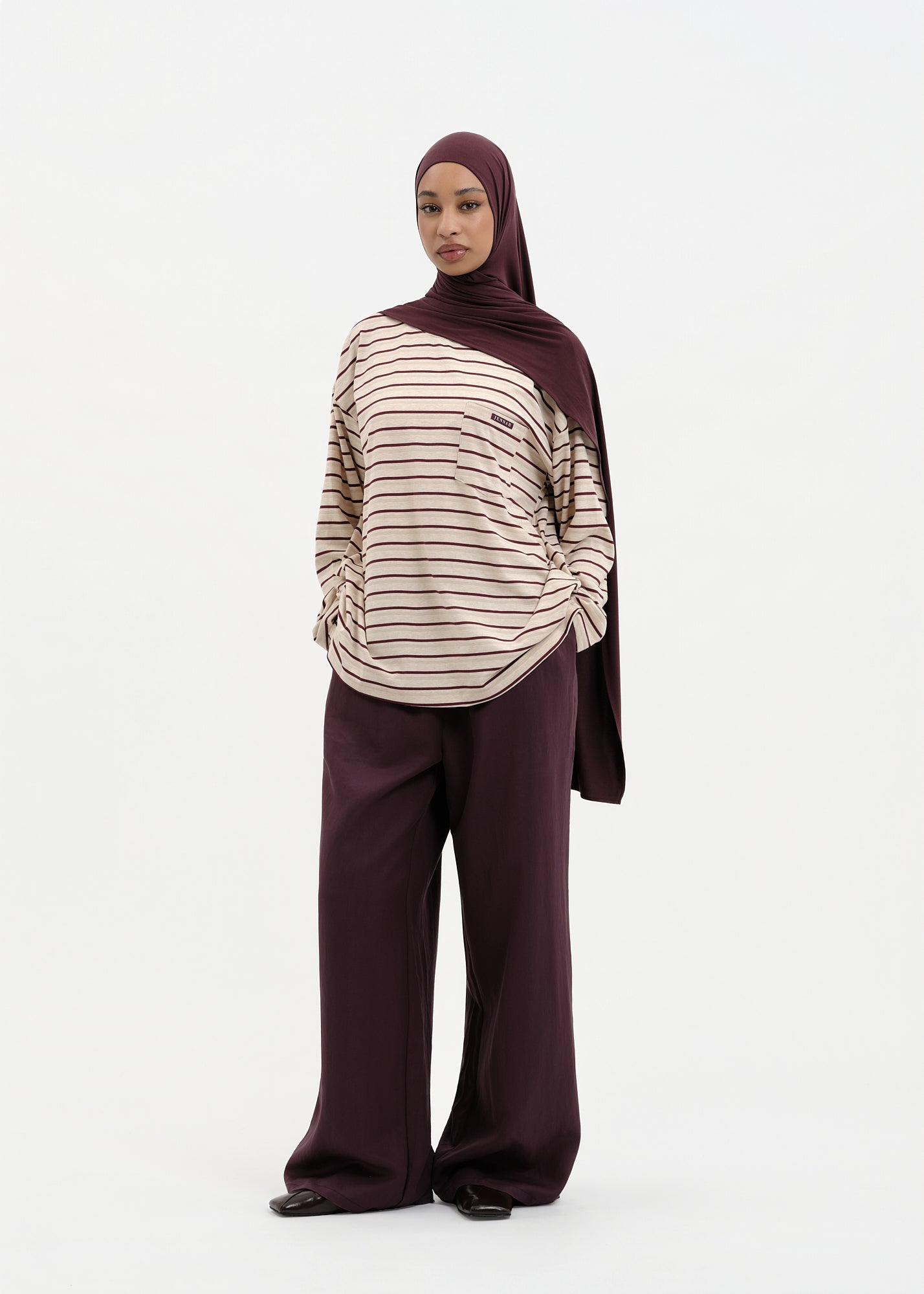 T-shirt slouchy burgundy