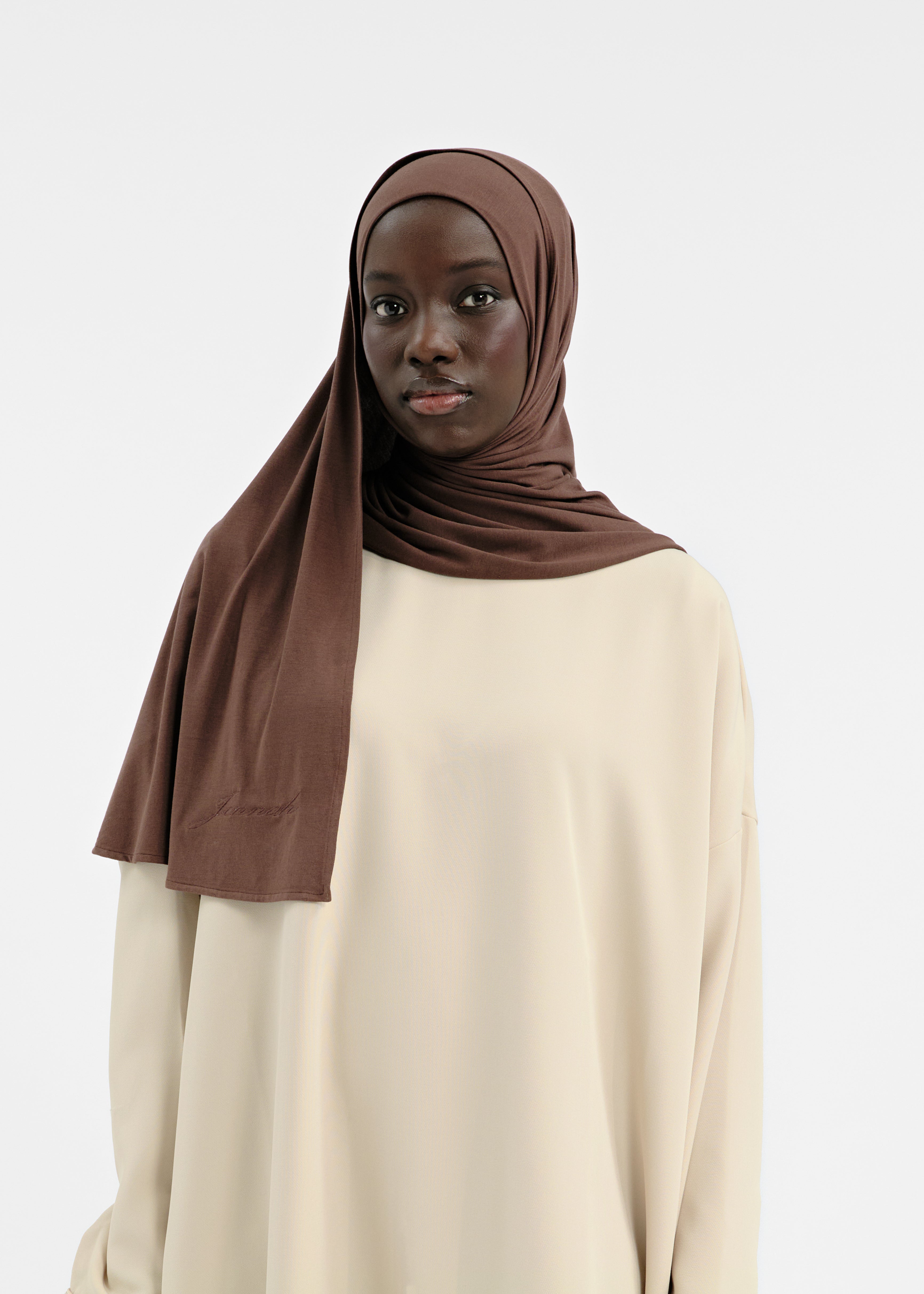 Brown easy-fit hijab