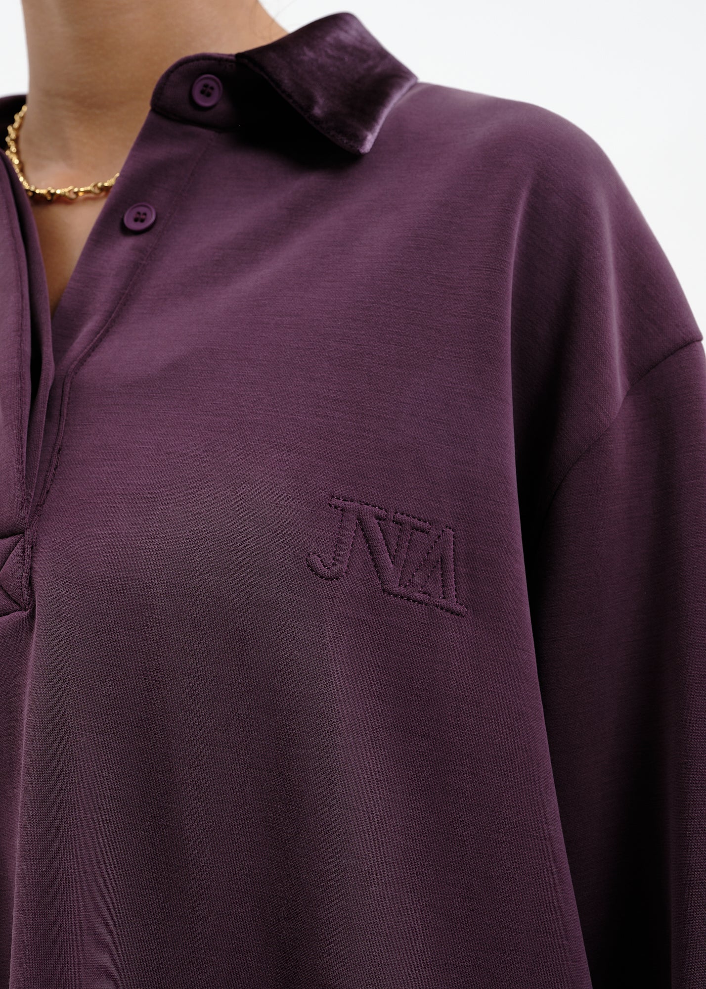 Ensemble polo velours prune