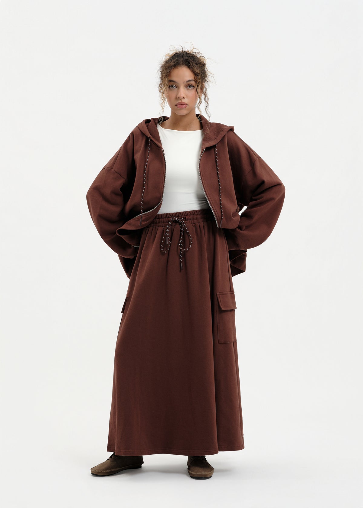 Jupe cargo marron