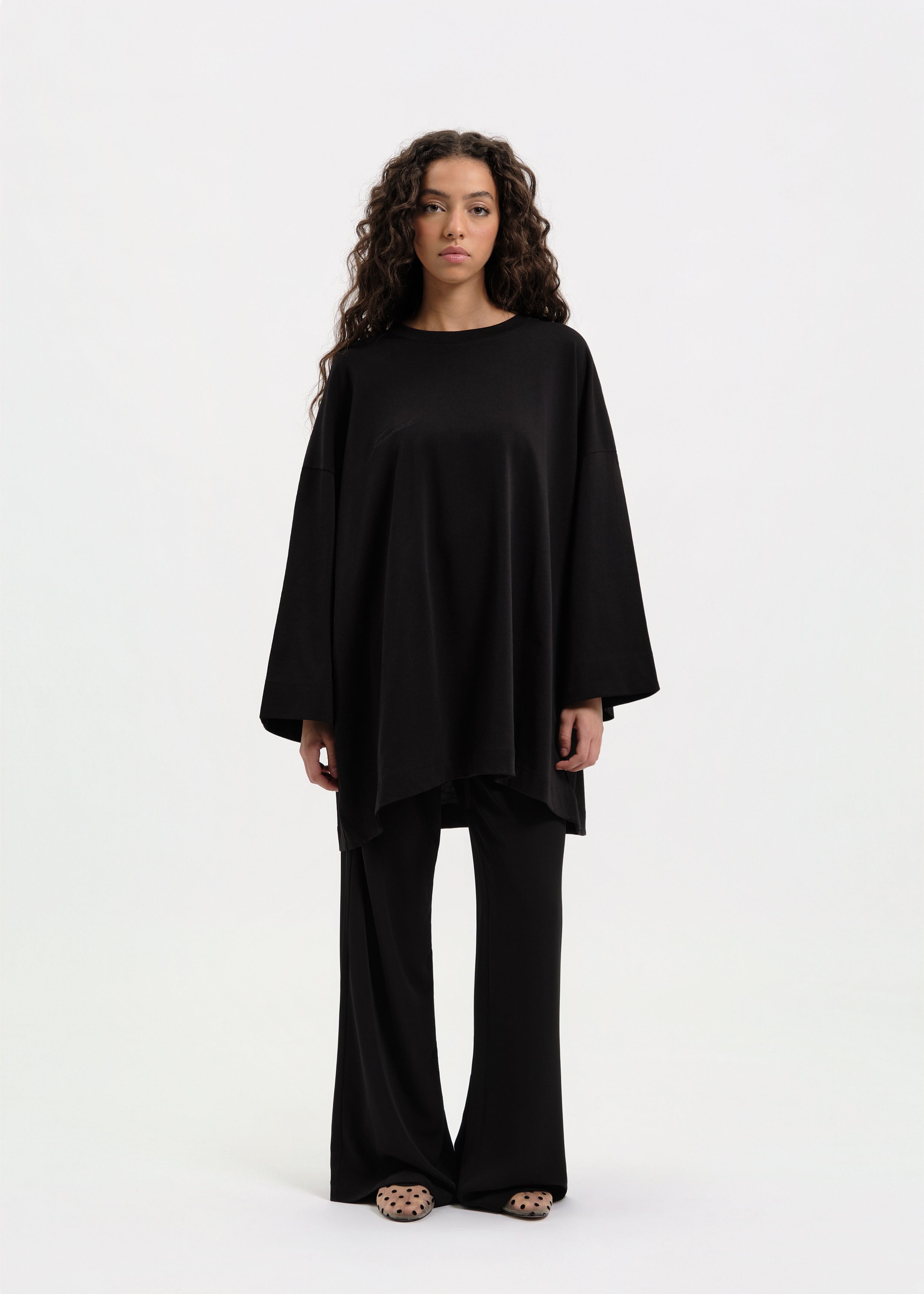 T-shirt oversize noir/gris