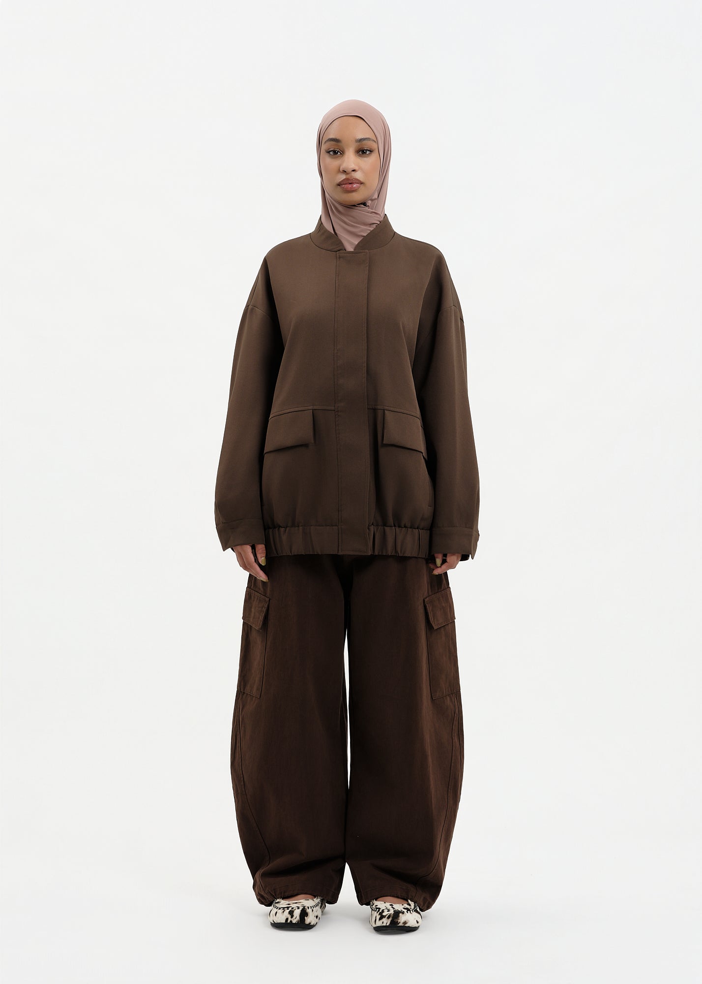Bomber oversize marron
