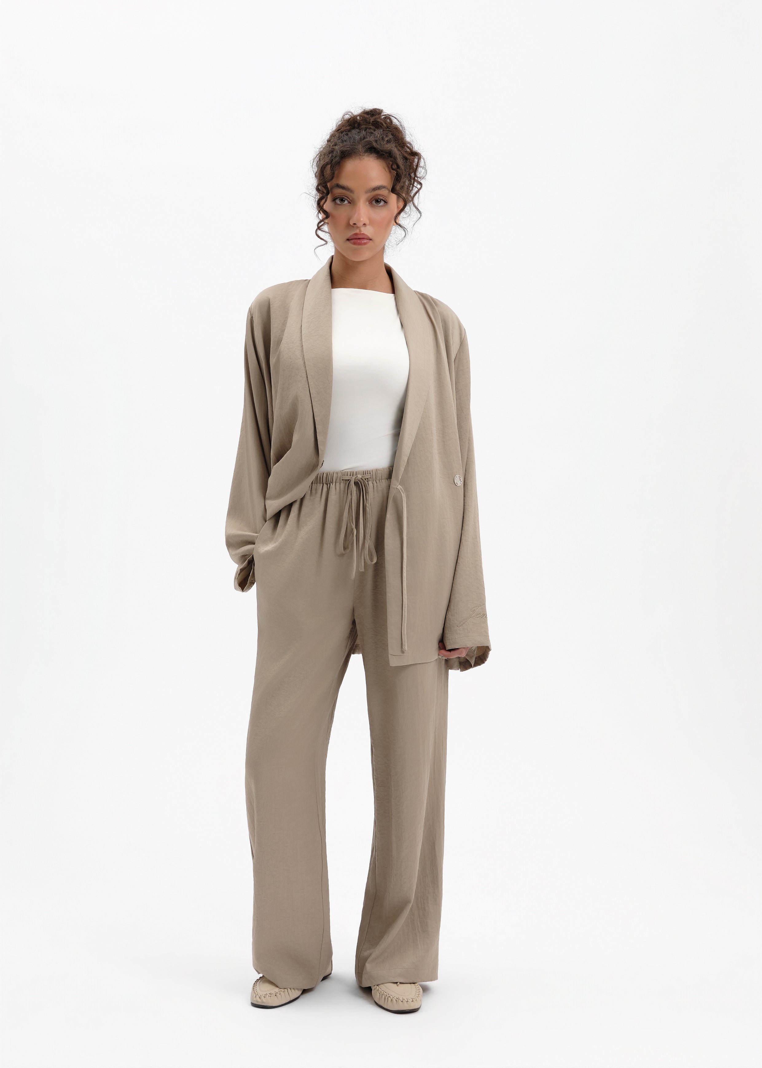Ora taupe kimono jacket
