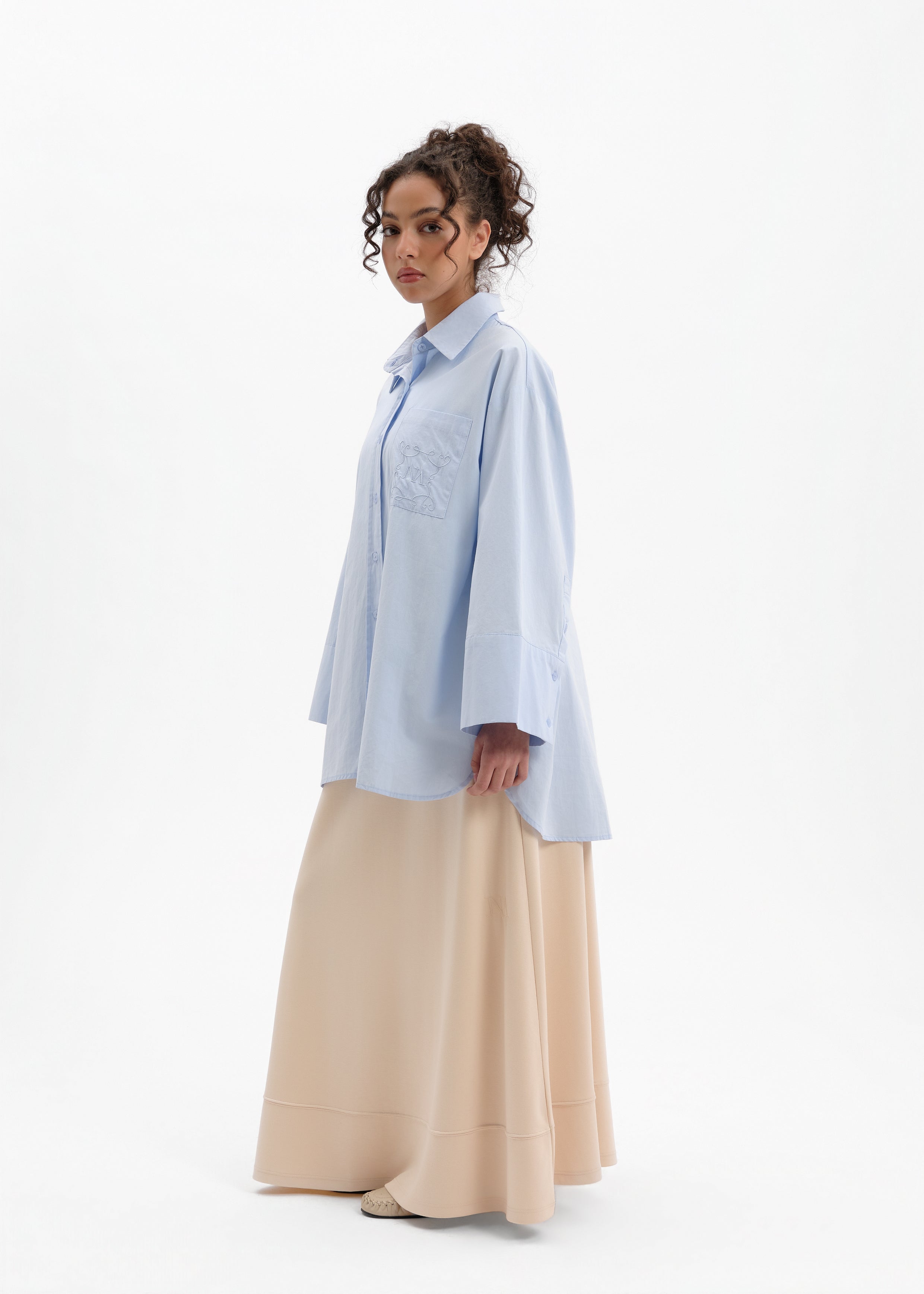 Oversized blue shirt