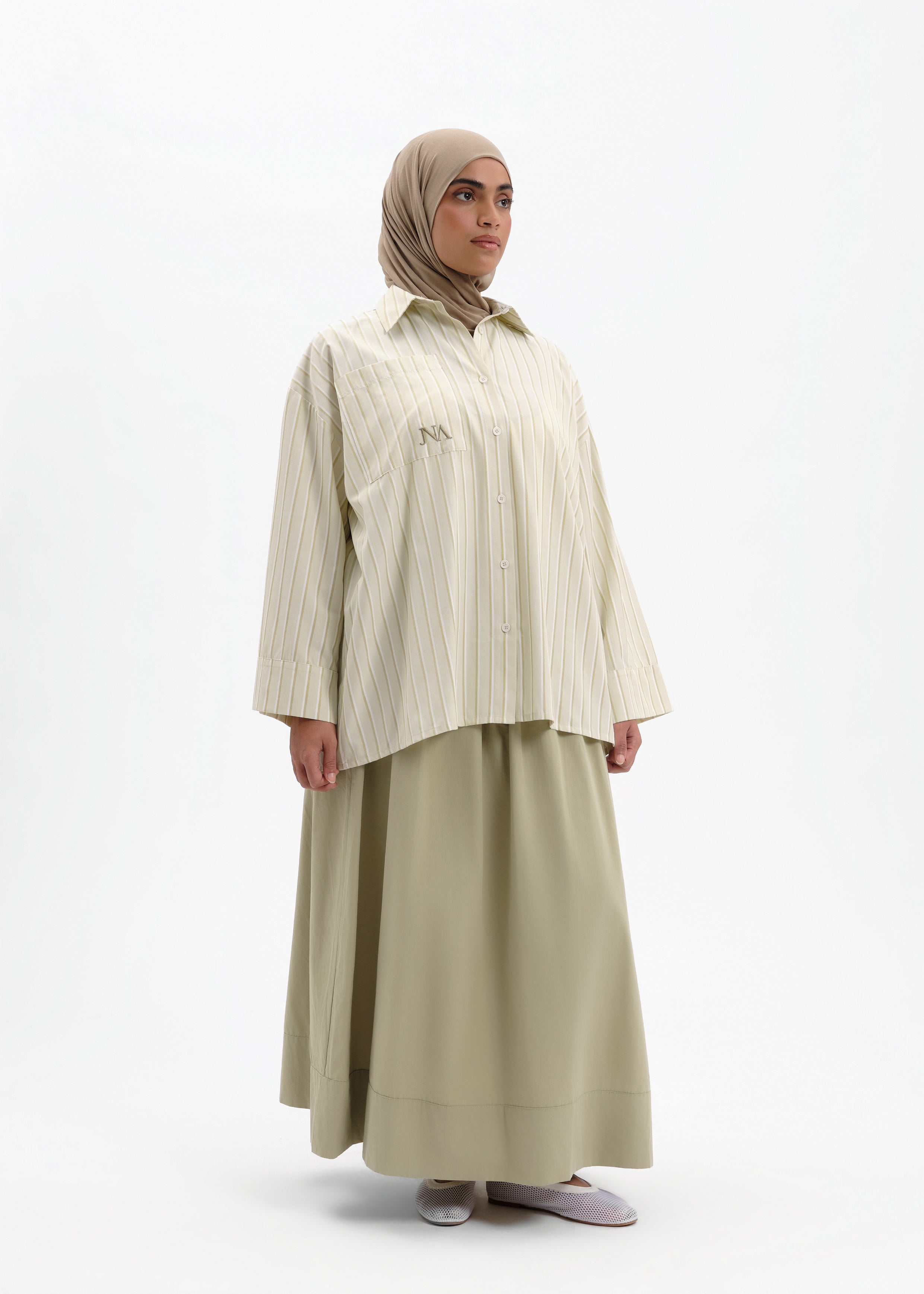 Oversized skirt summer olive