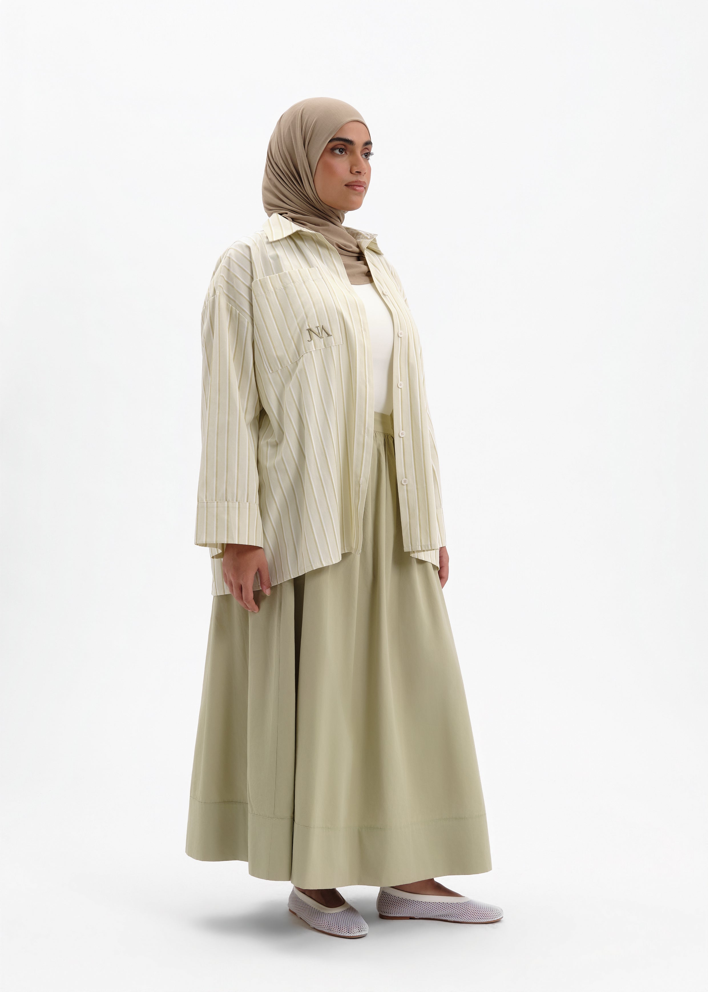 Stripped shirt olive