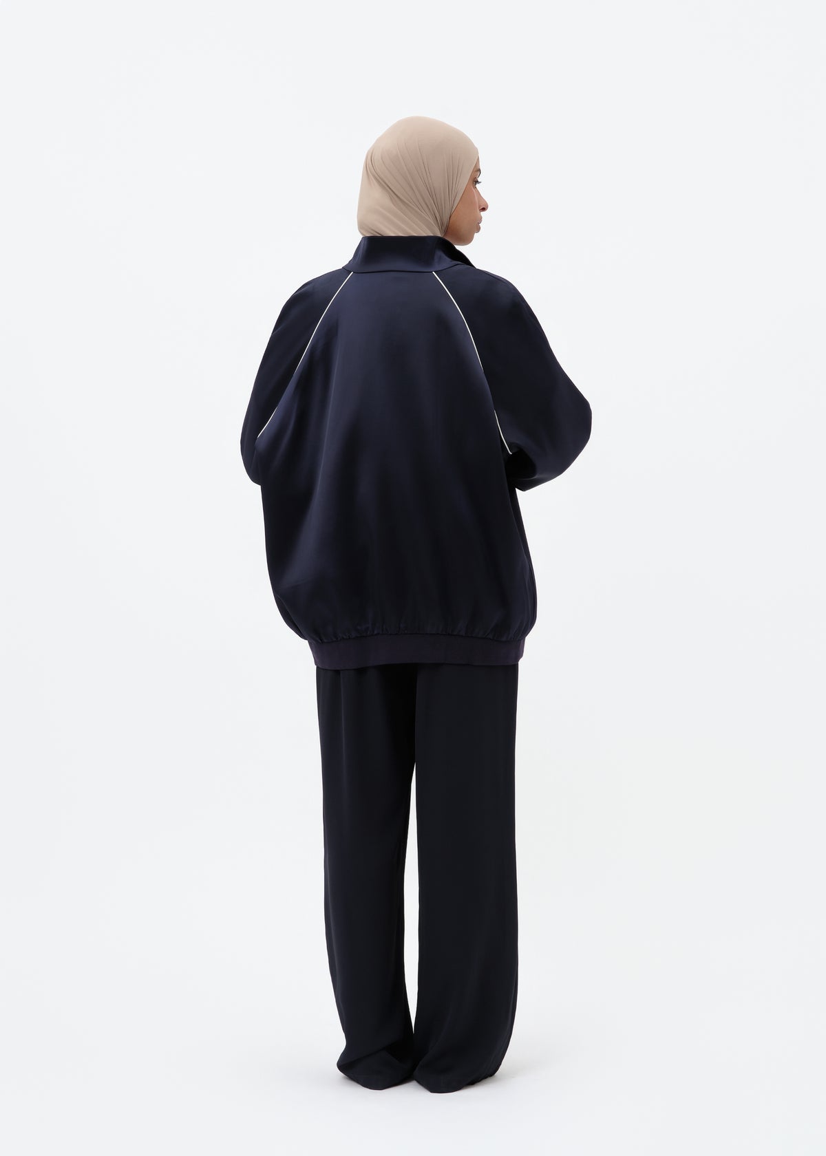 Jacket silky oversize navy