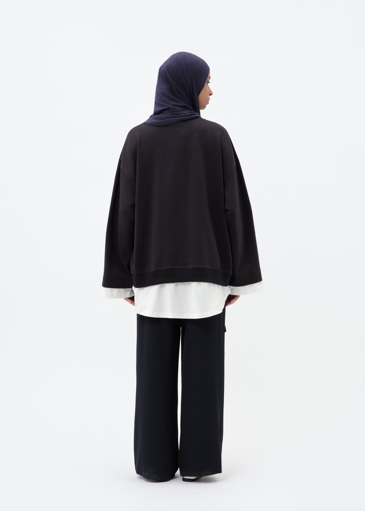 Sweat bi-matière navy