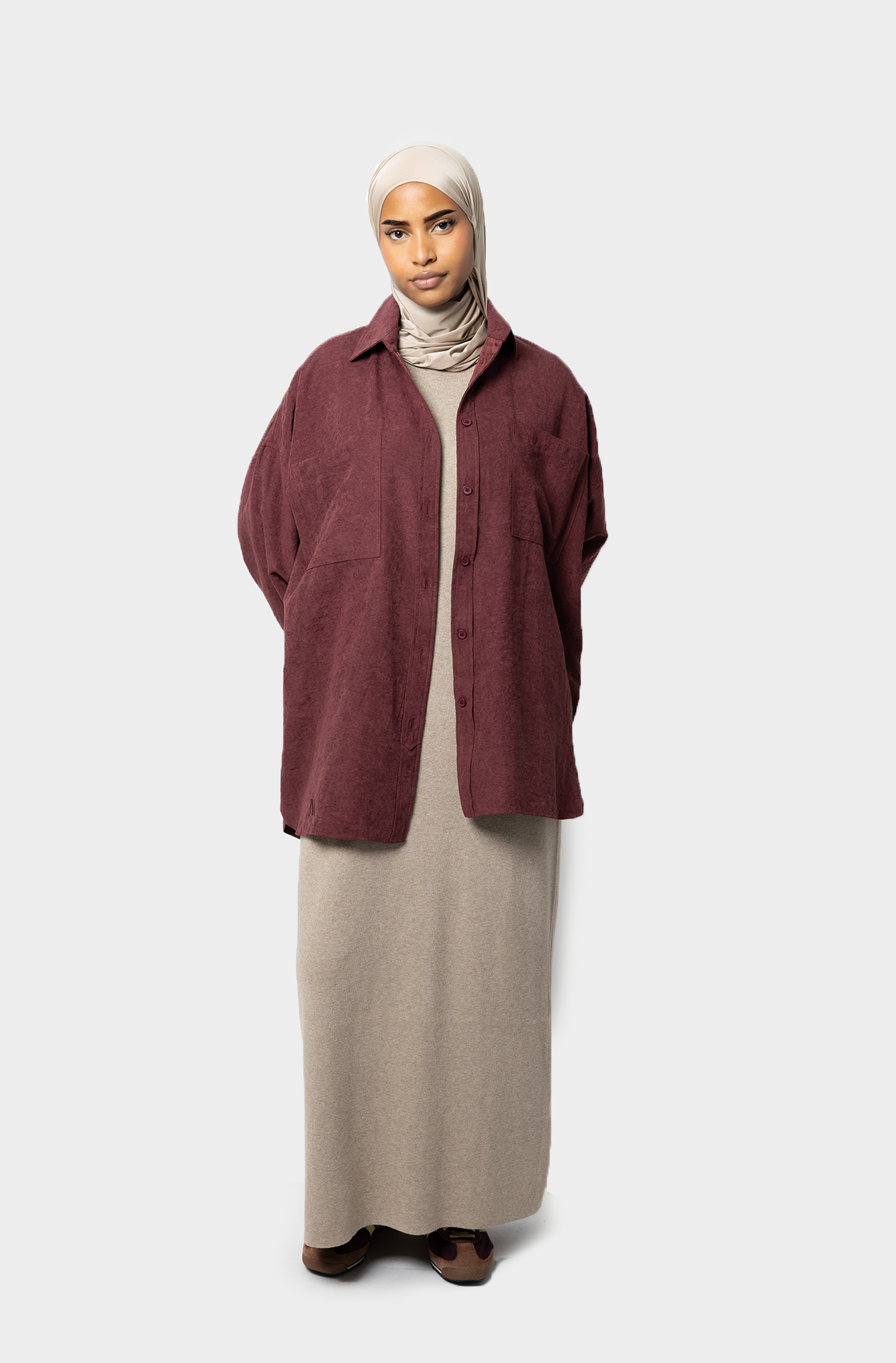 La chemise oversize burgundy