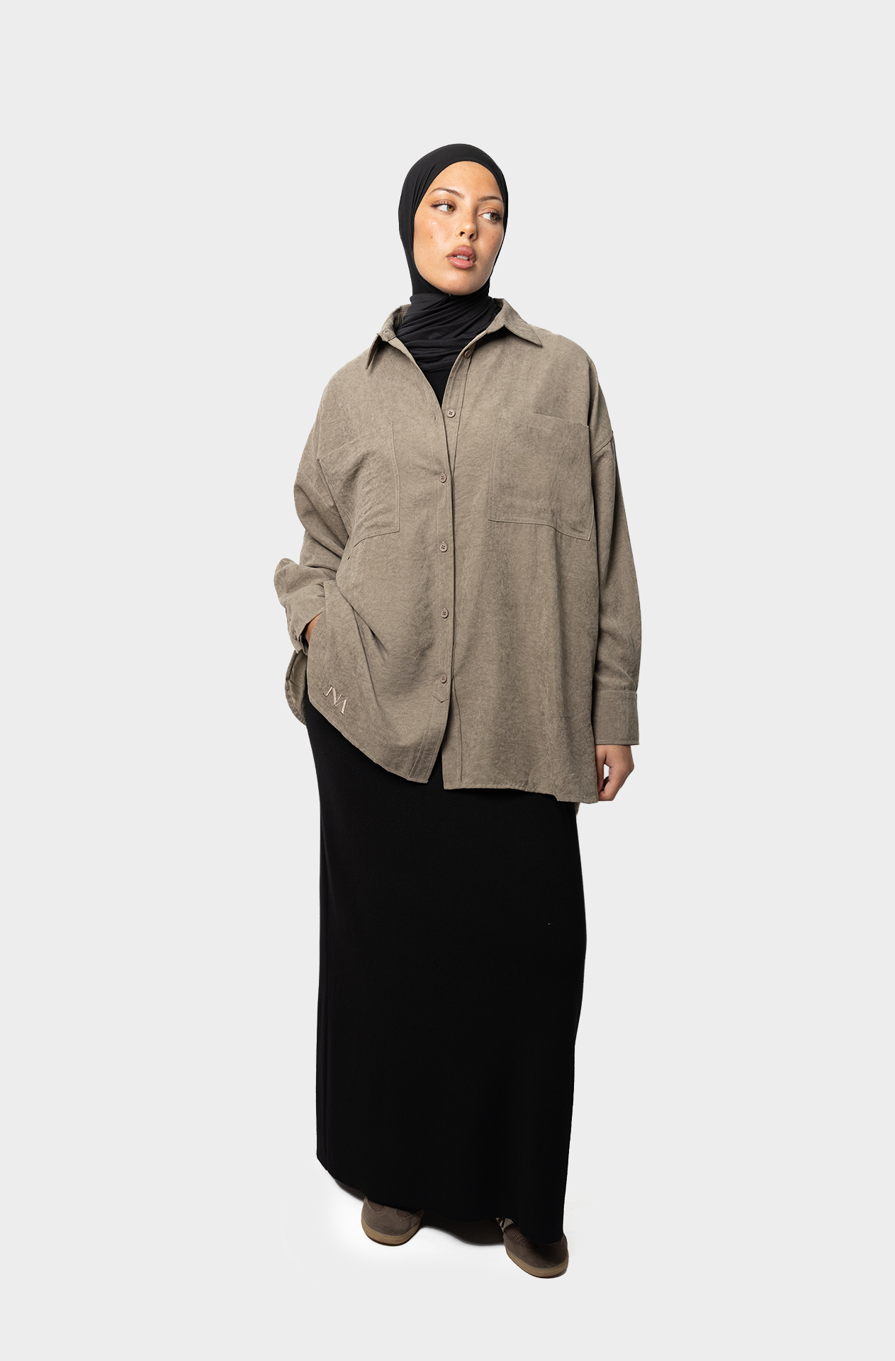 La chemise oversize taupe