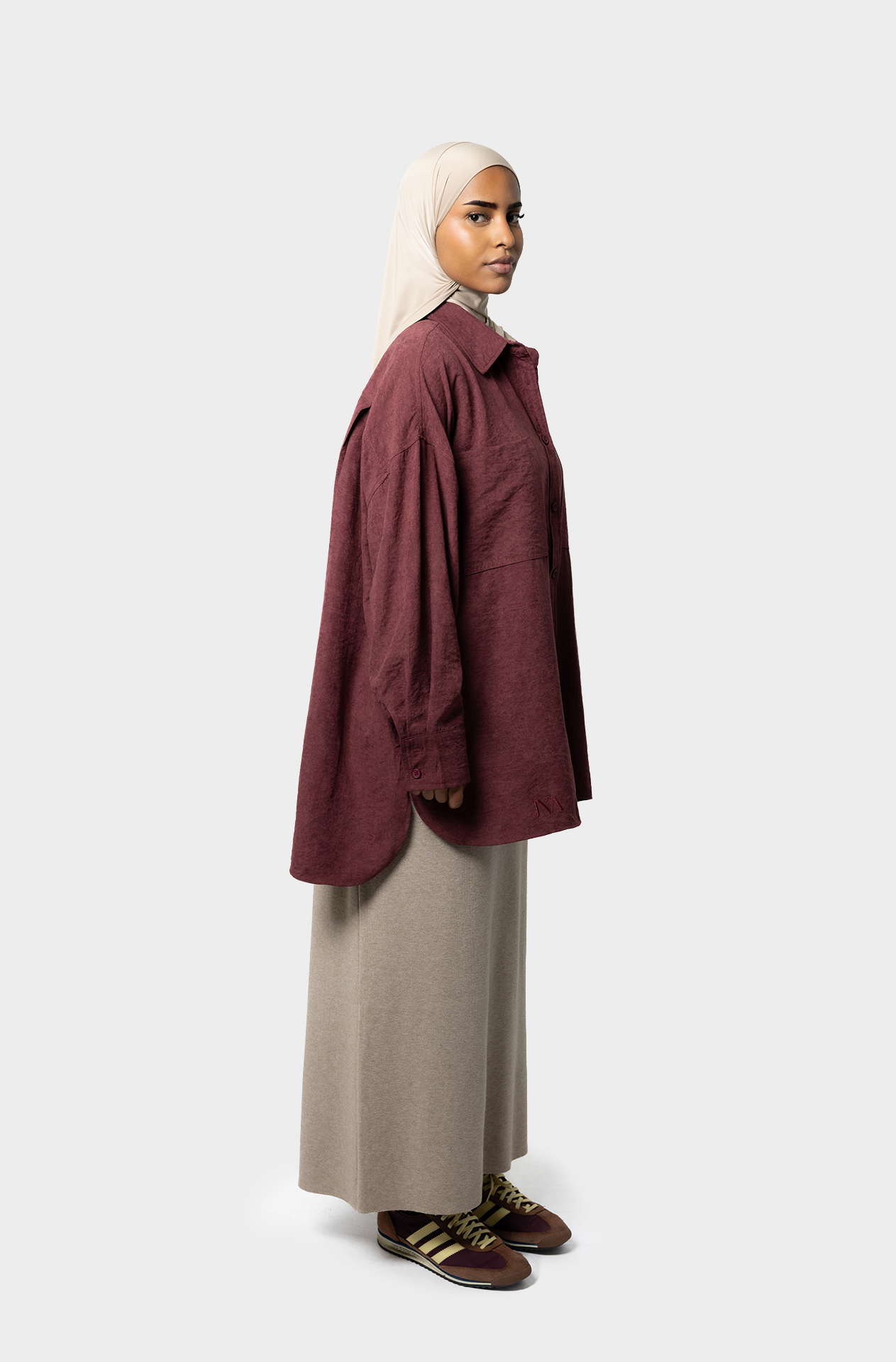 La chemise oversize burgundy