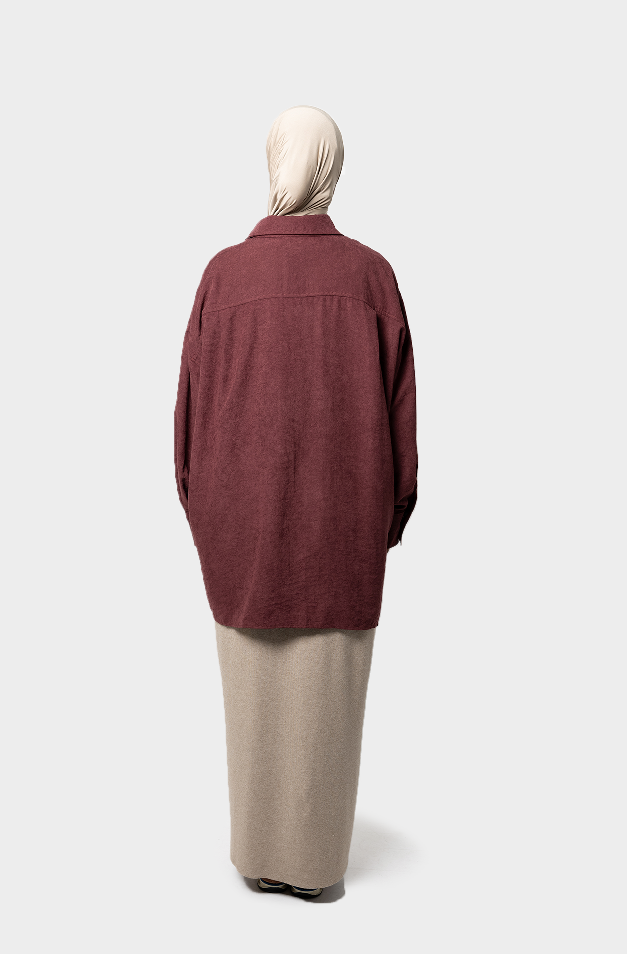 La chemise oversize burgundy