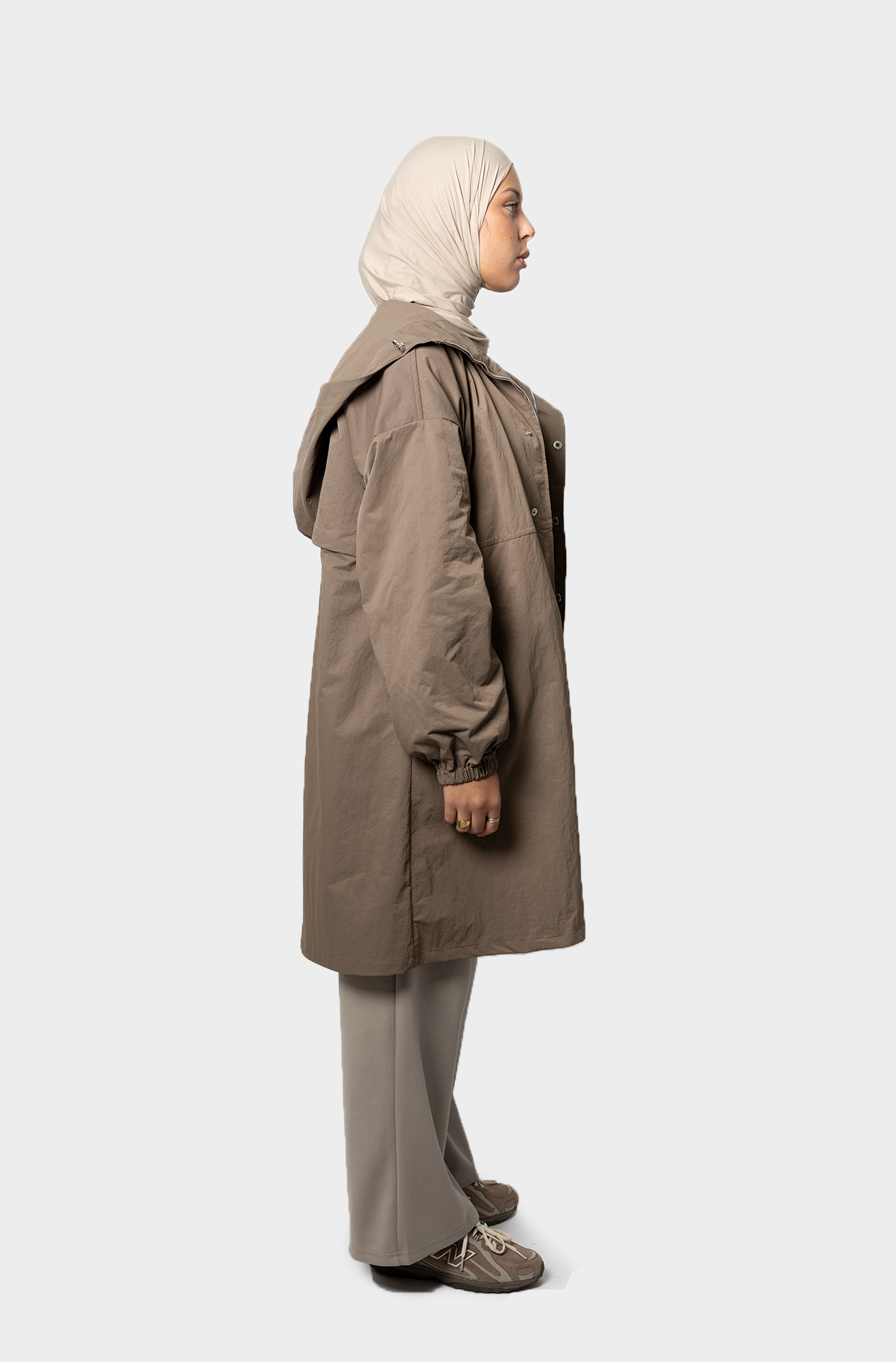 Taupe storm parka