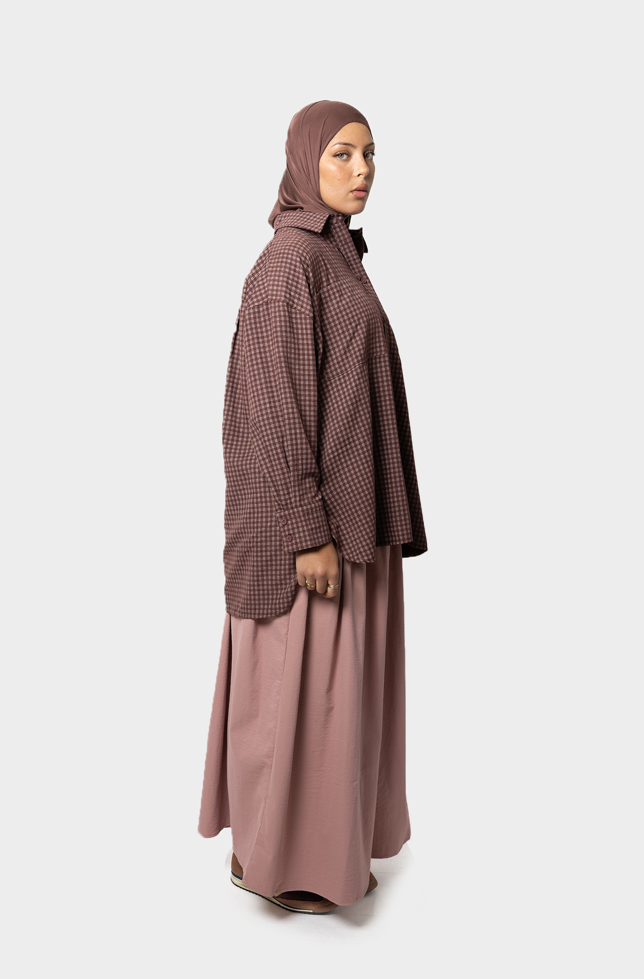 La chemise à carreaux burgundy