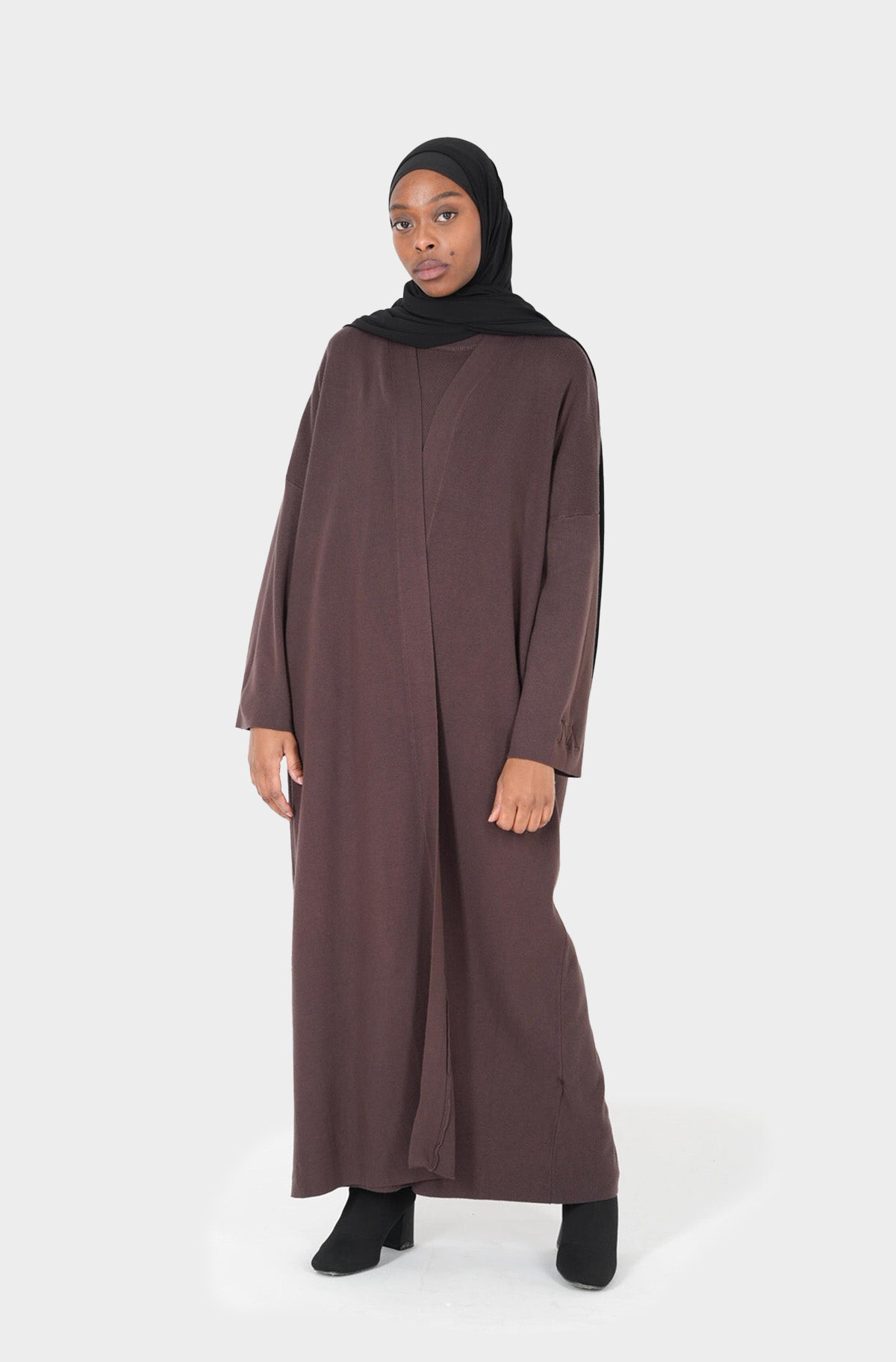 Ensemble robe et gilet JNA marron