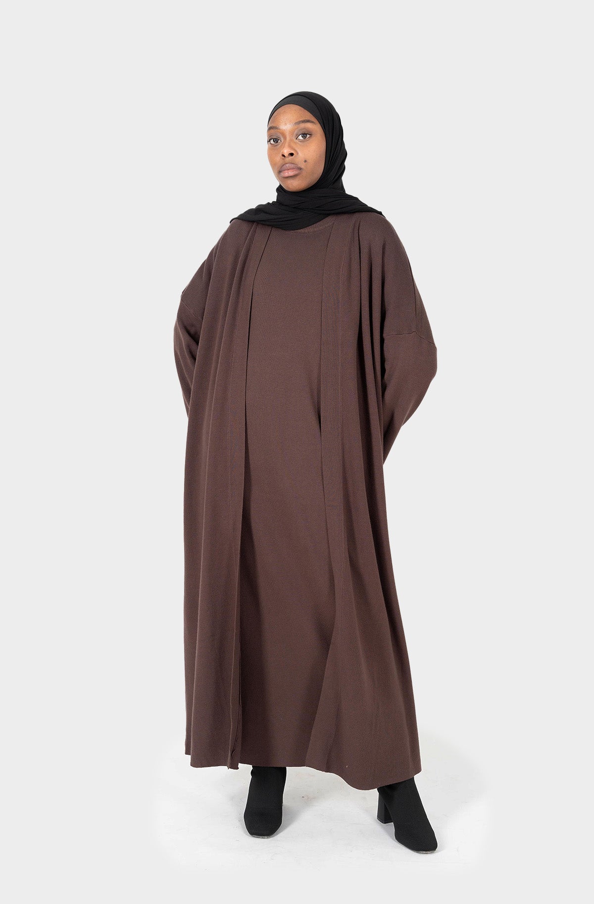 Ensemble robe et gilet JNA marron