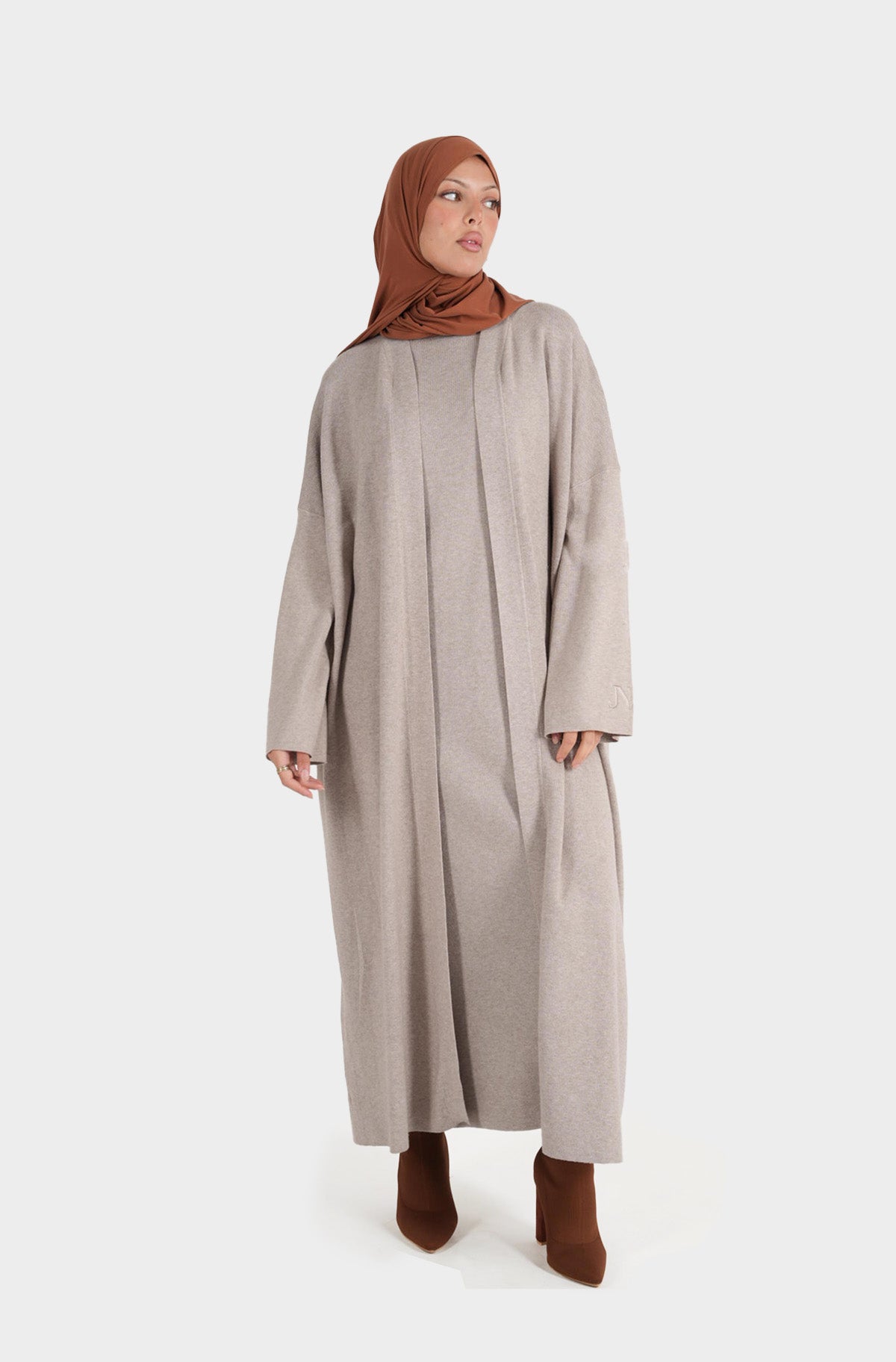 Set dress and vest taupe jna